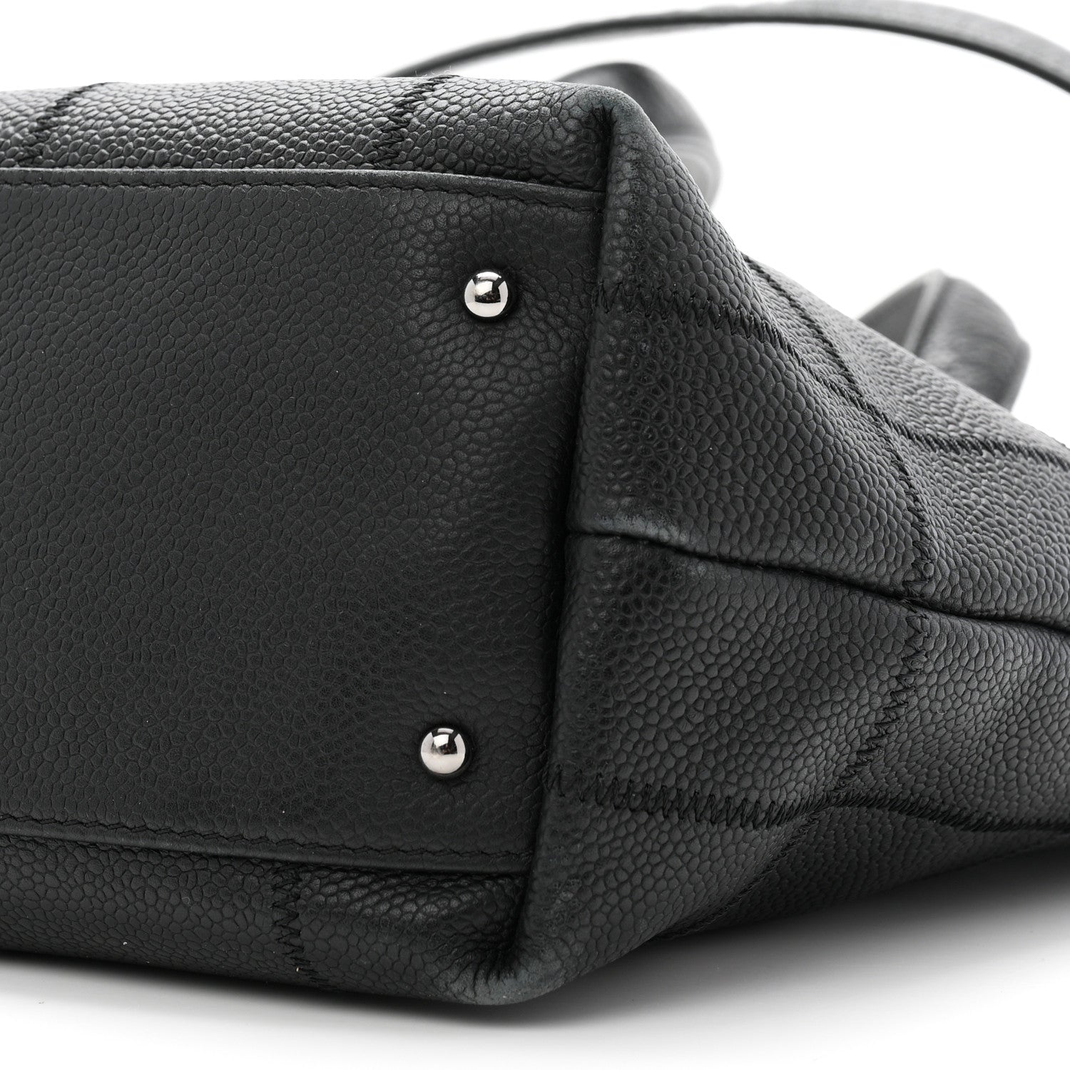 Caviar Square Stitched Tote Black