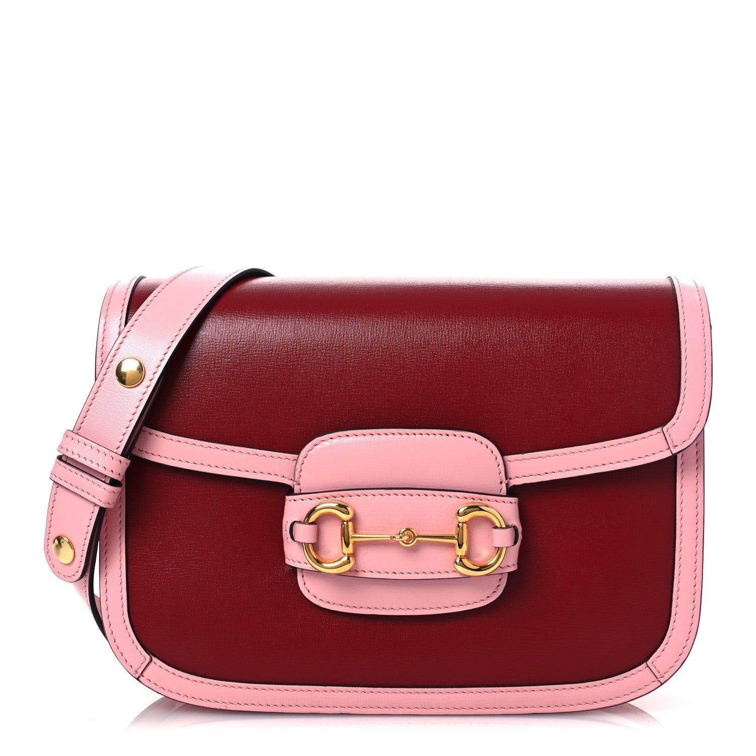 Azalea Calfskin Horsebit 1955 Shoulder Bag New Cherry Red Wild Rose