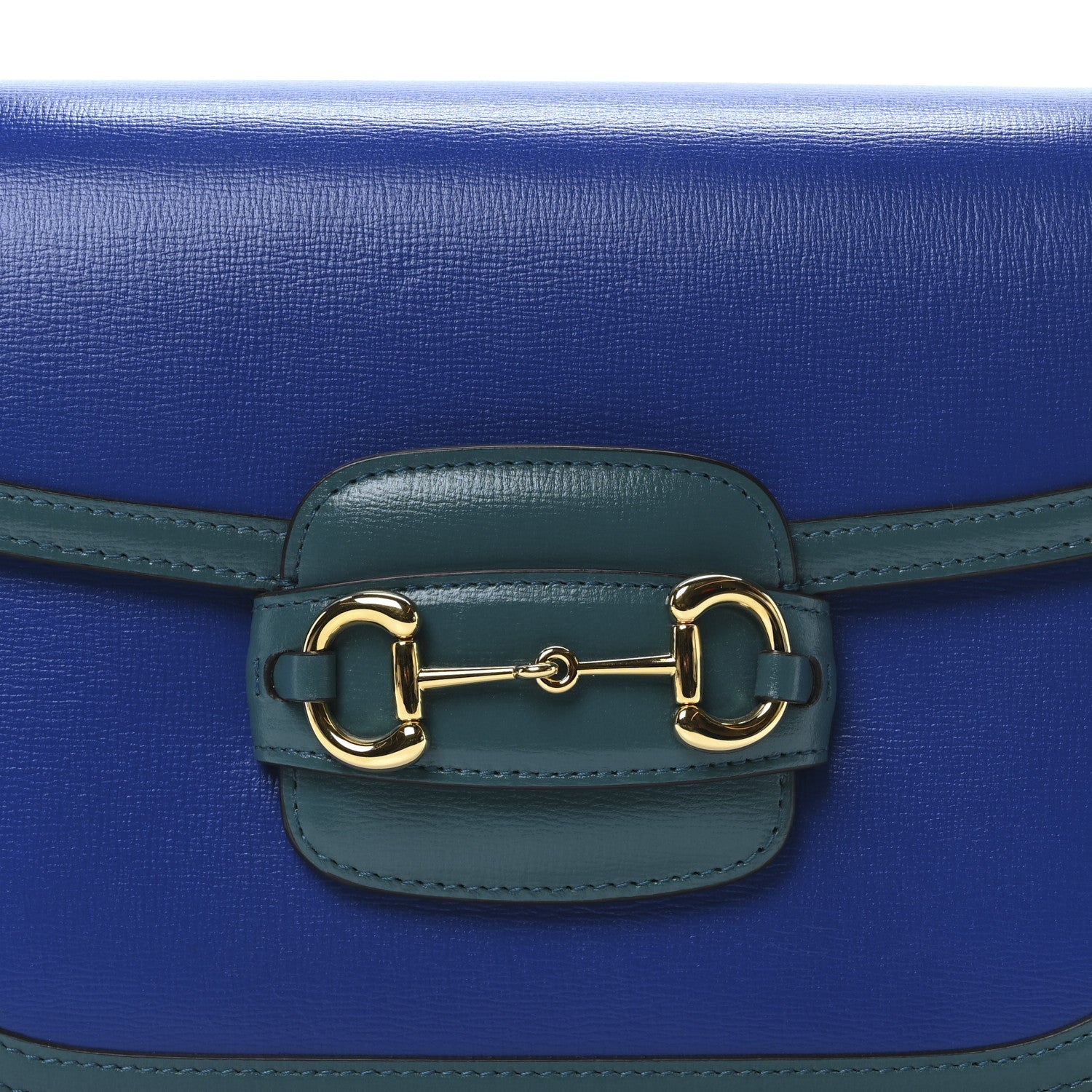 Azalea Calfskin Horsebit 1955 Shoulder Bag Imperial Blue Pavone