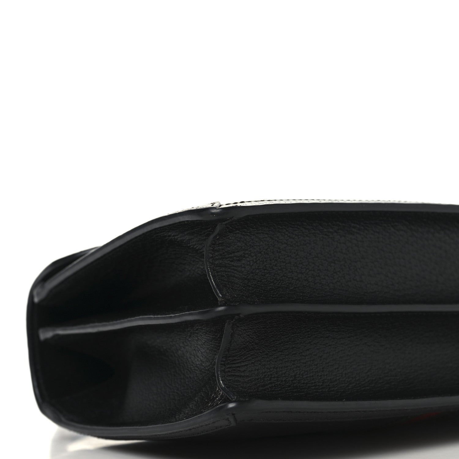 Textured Dollar Calfskin Web Small Ophidia Padlock Top Handle Bag Black