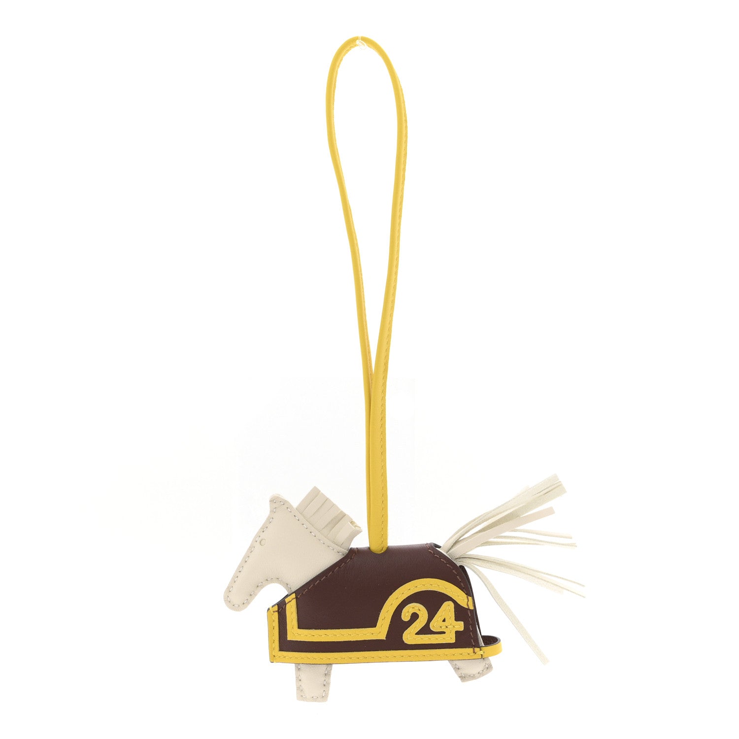 Milo Lambskin Grigri Rodeo Robeo 24 Bag Charm PM Craie Terre Jaune De Naples