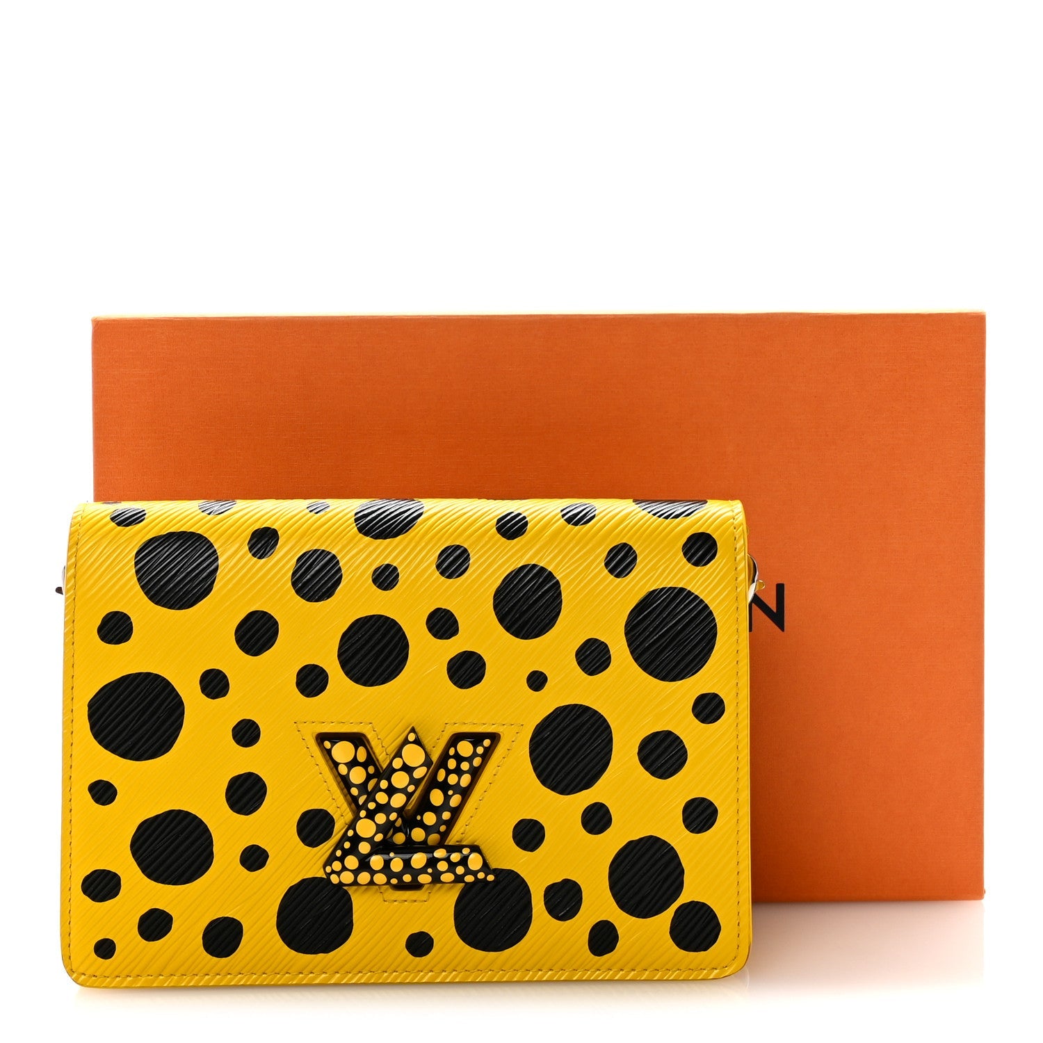 LV x YK Epi Infinity Dots Twist Belt Chain Wallet Yellow Black
