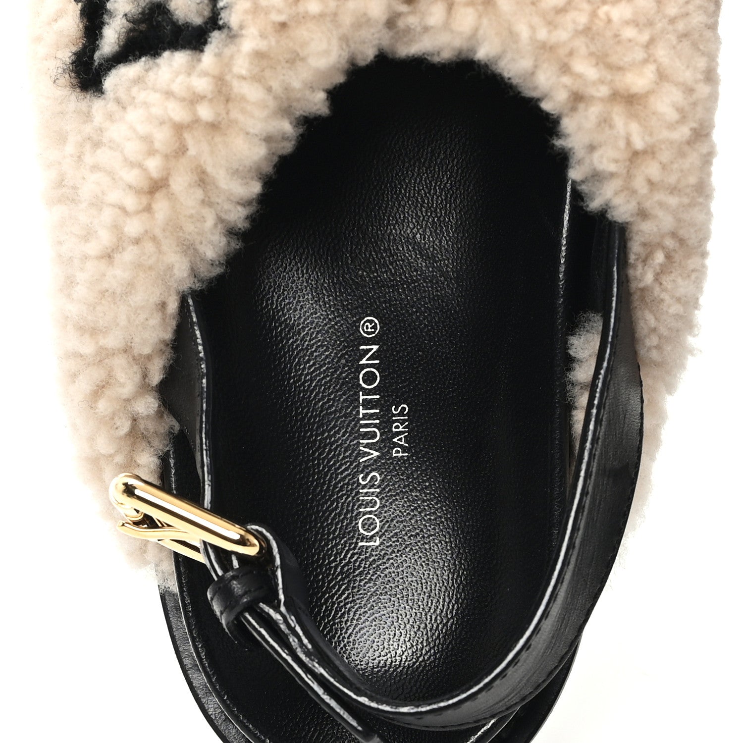 Shearling Paseo Sandals 37 Black