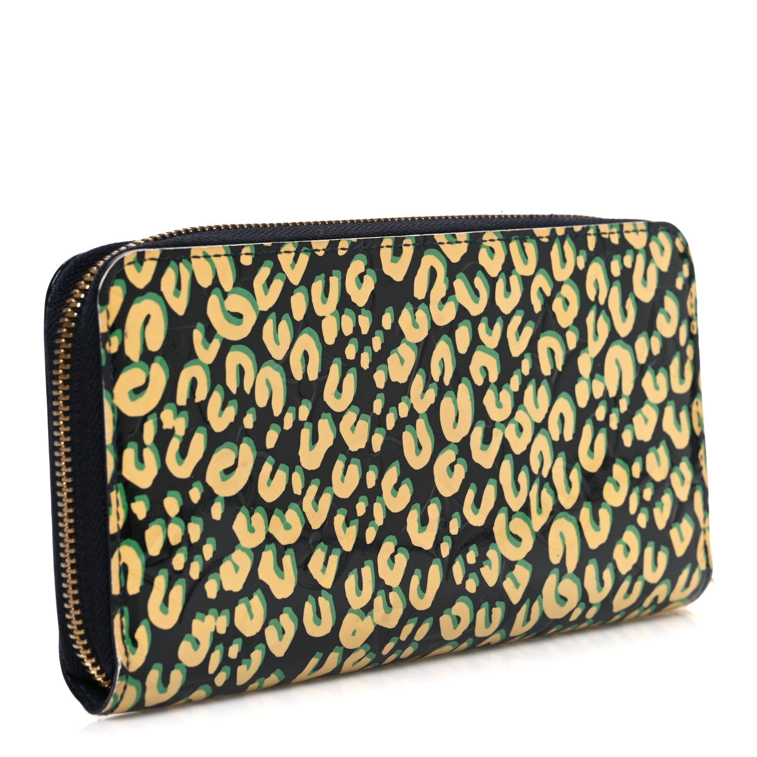 Vernis Leopard Zippy Wallet Blue Infini