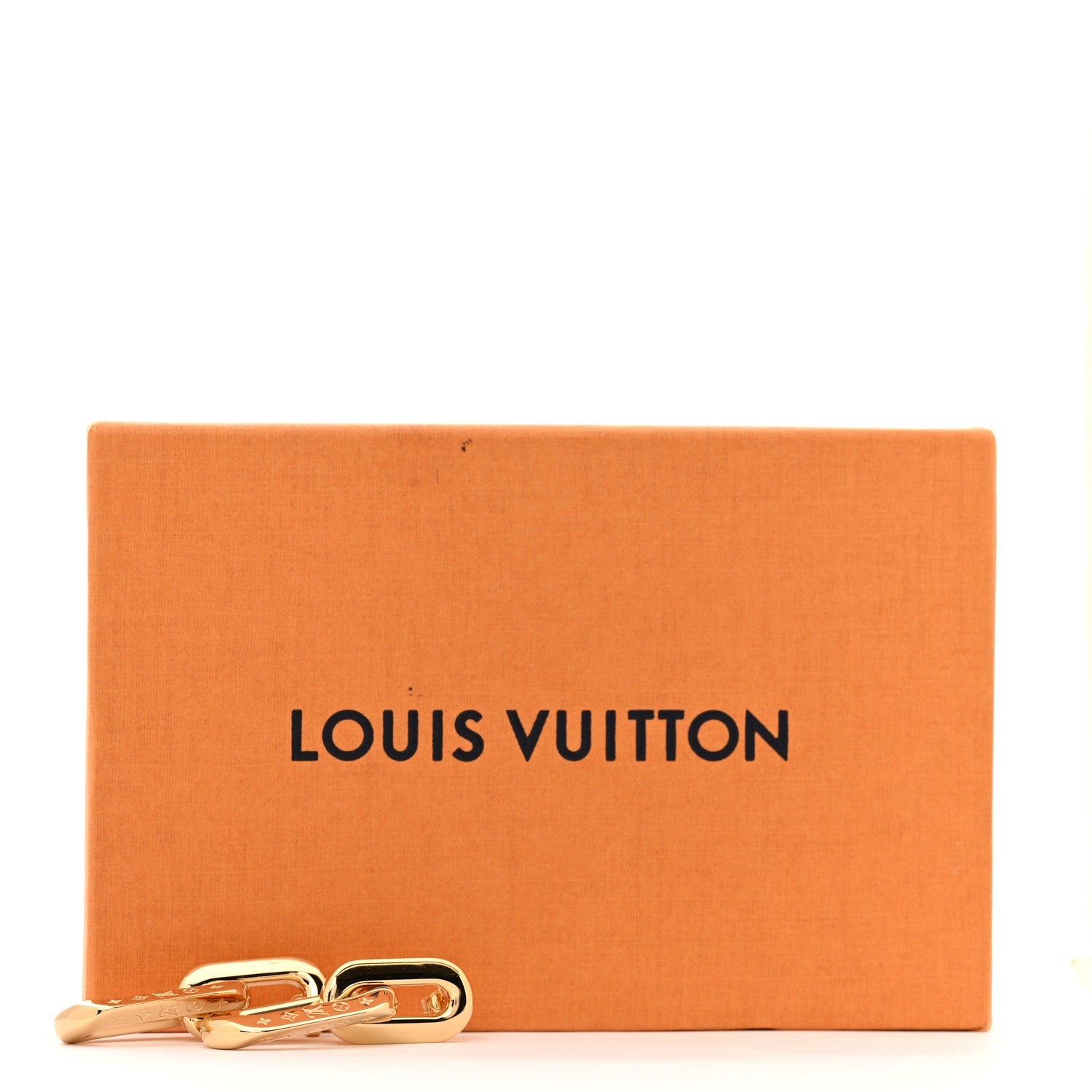 Metal LV Edge Double Hoop Earrings Gold