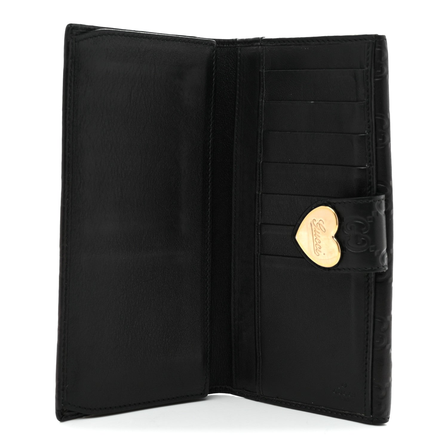 Guccissima Heart Continental Wallet Black