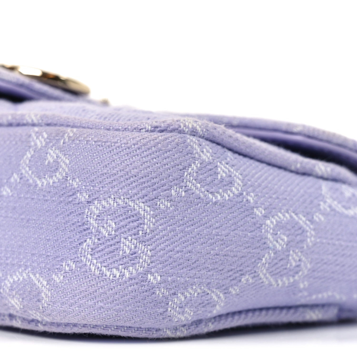 Denim GG Monogram Mini GG Marmont Shoulder Bag Light Purple
