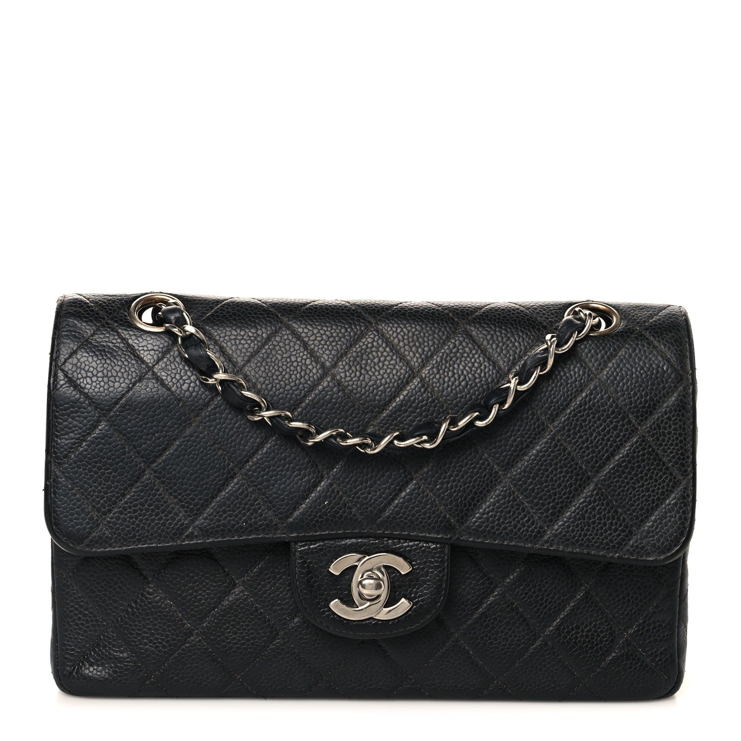 Caviar Quilted Small Double Flap Black