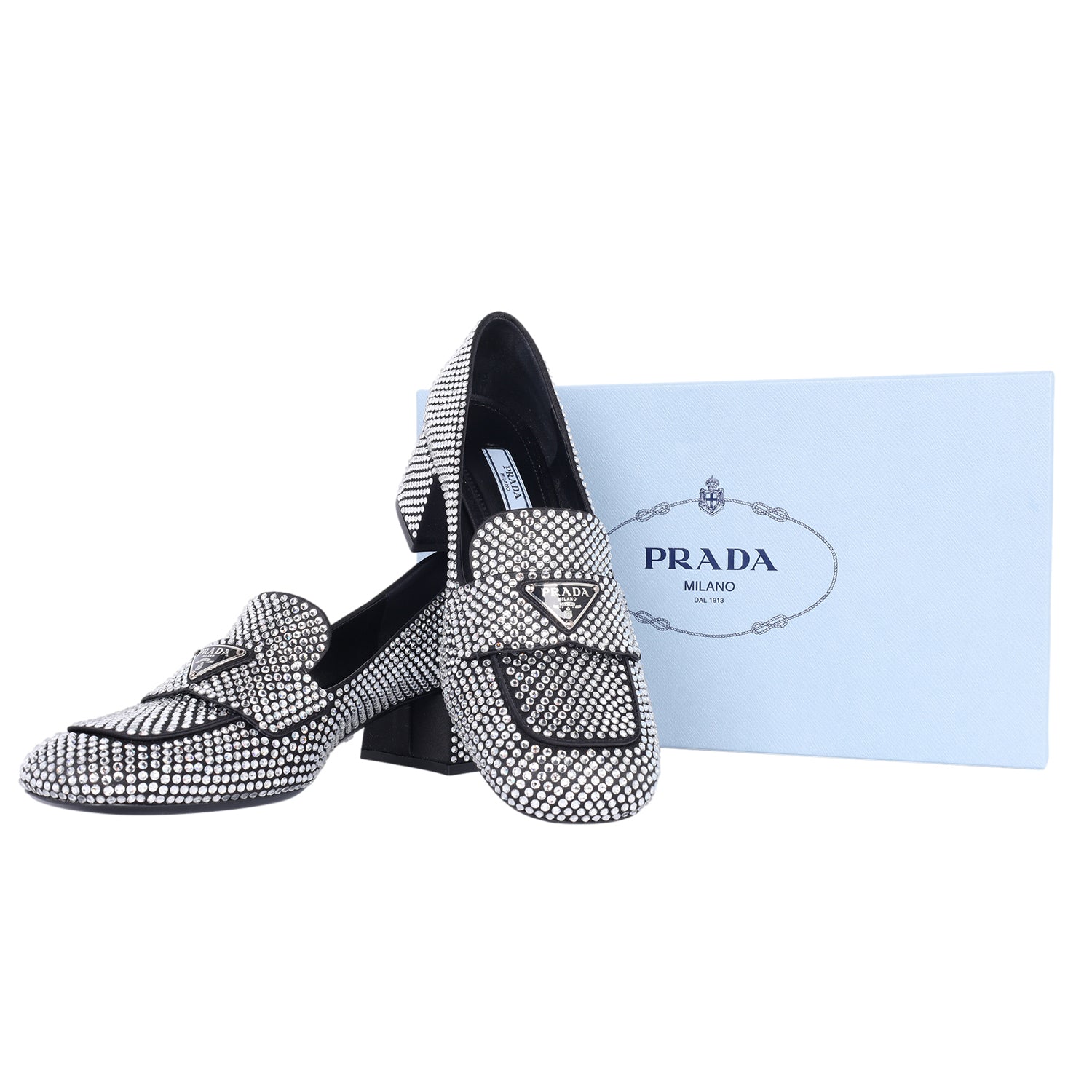 Crystal-embellished logo-plaque Loafers Size 35.5 NEW