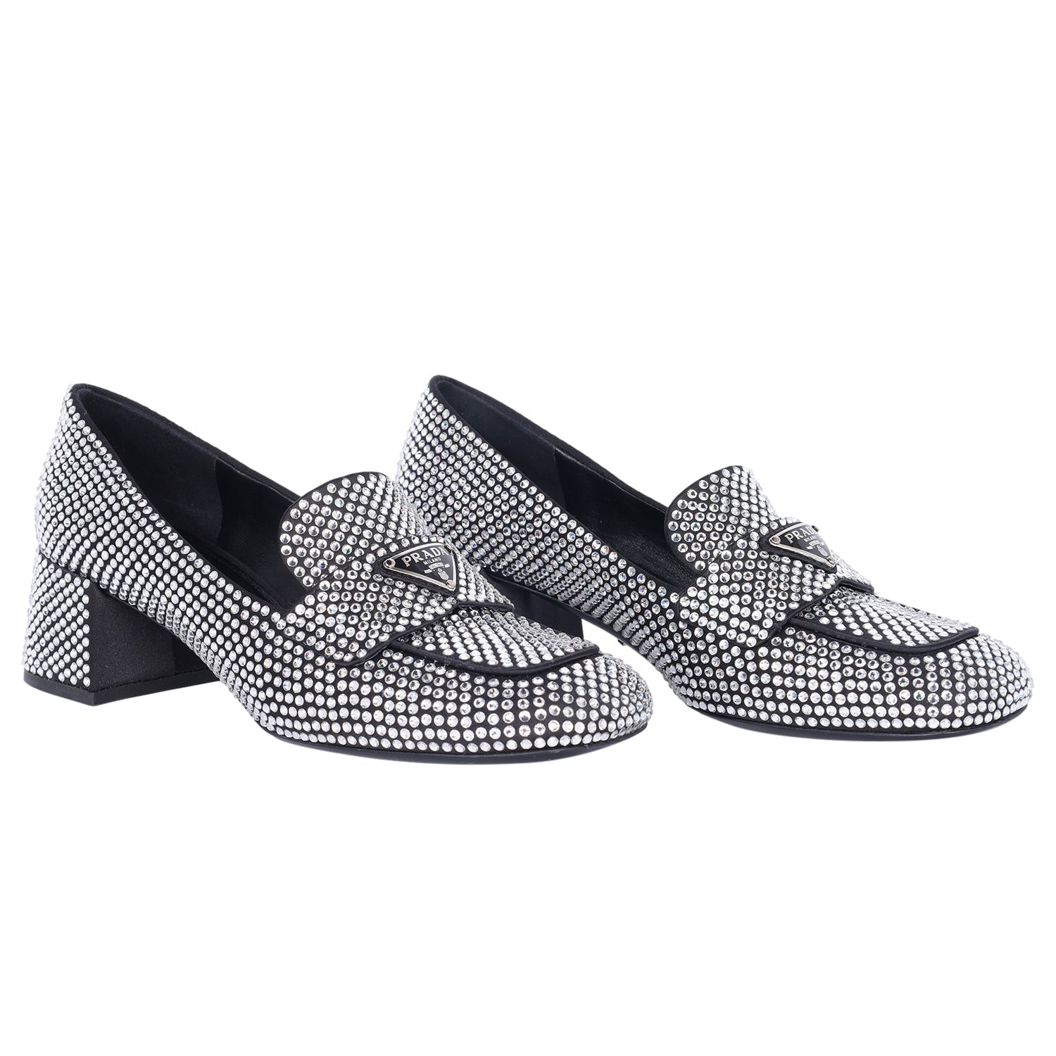 Crystal-embellished logo-plaque Loafers Size 35.5 NEW