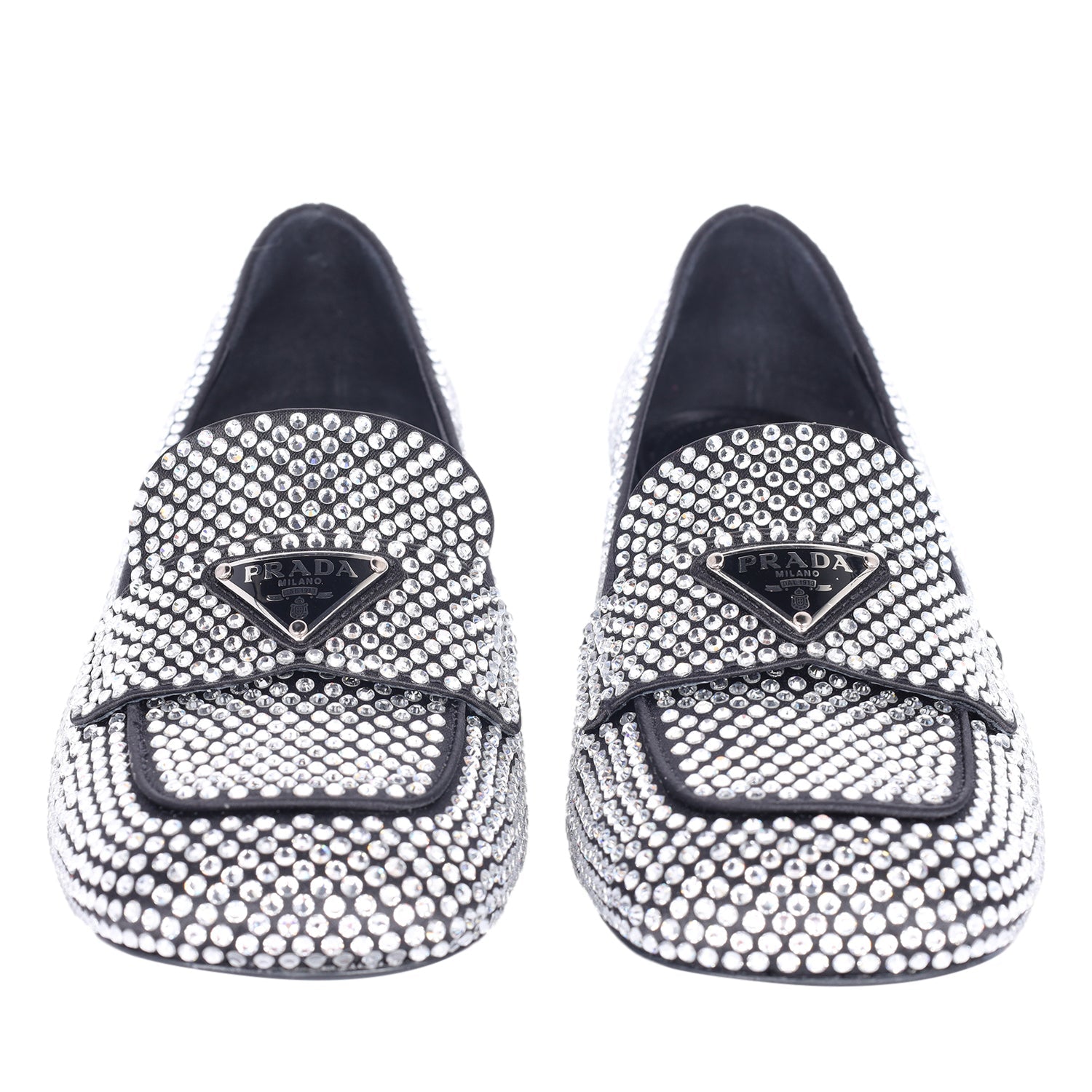 Crystal-embellished logo-plaque Loafers Size 35.5 NEW