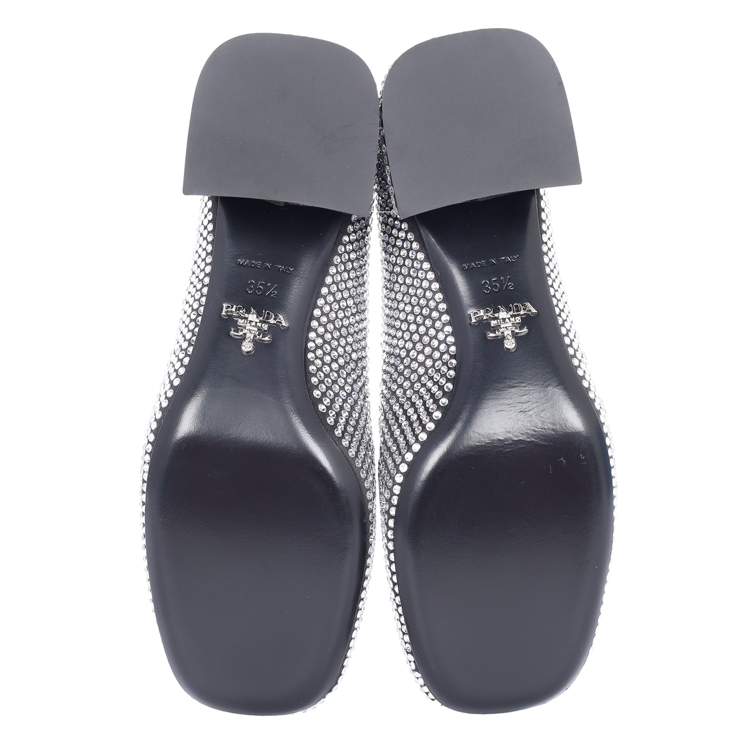 Crystal-embellished logo-plaque Loafers Size 35.5 NEW