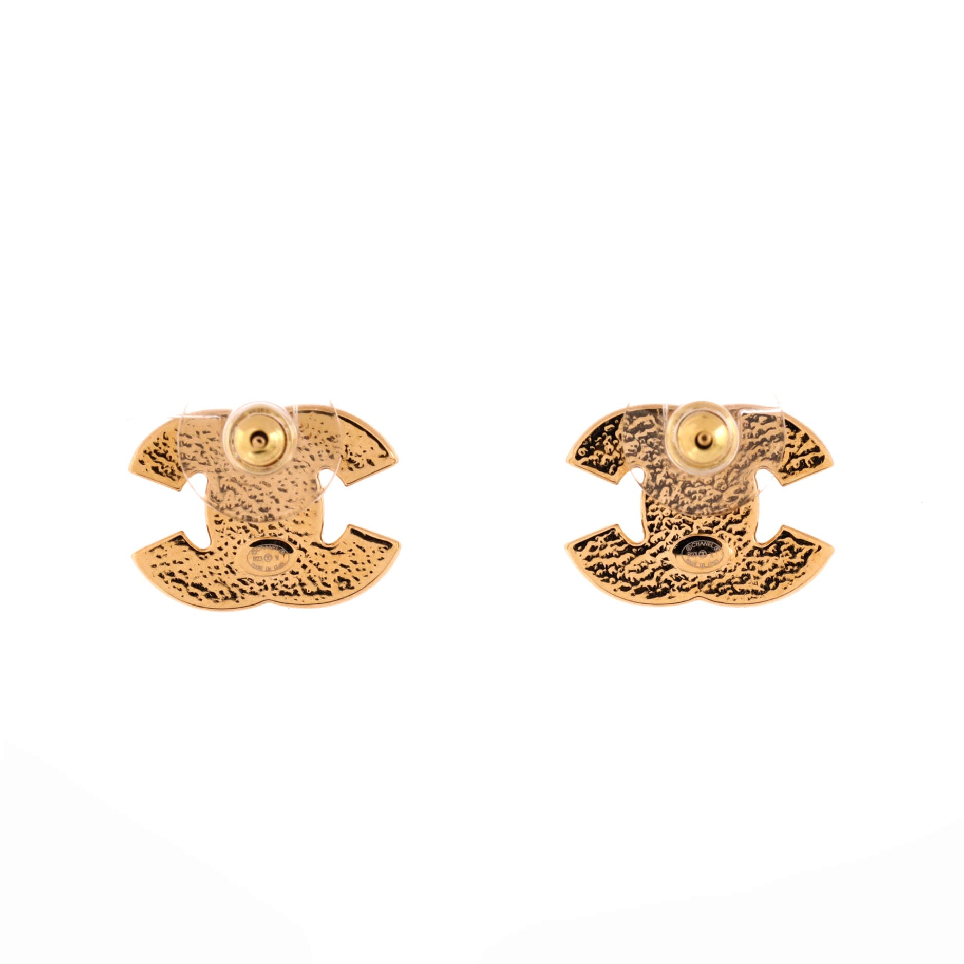CC Stud Earrings Metal with Enamel