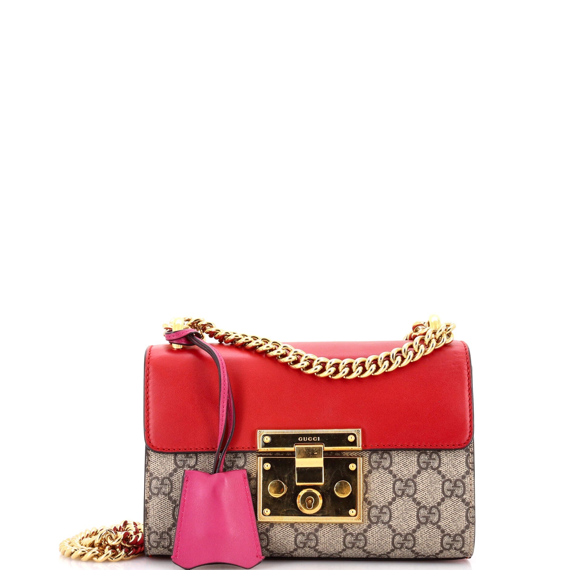 Padlock Shoulder Bag GG Coated Canvas and Leather Small