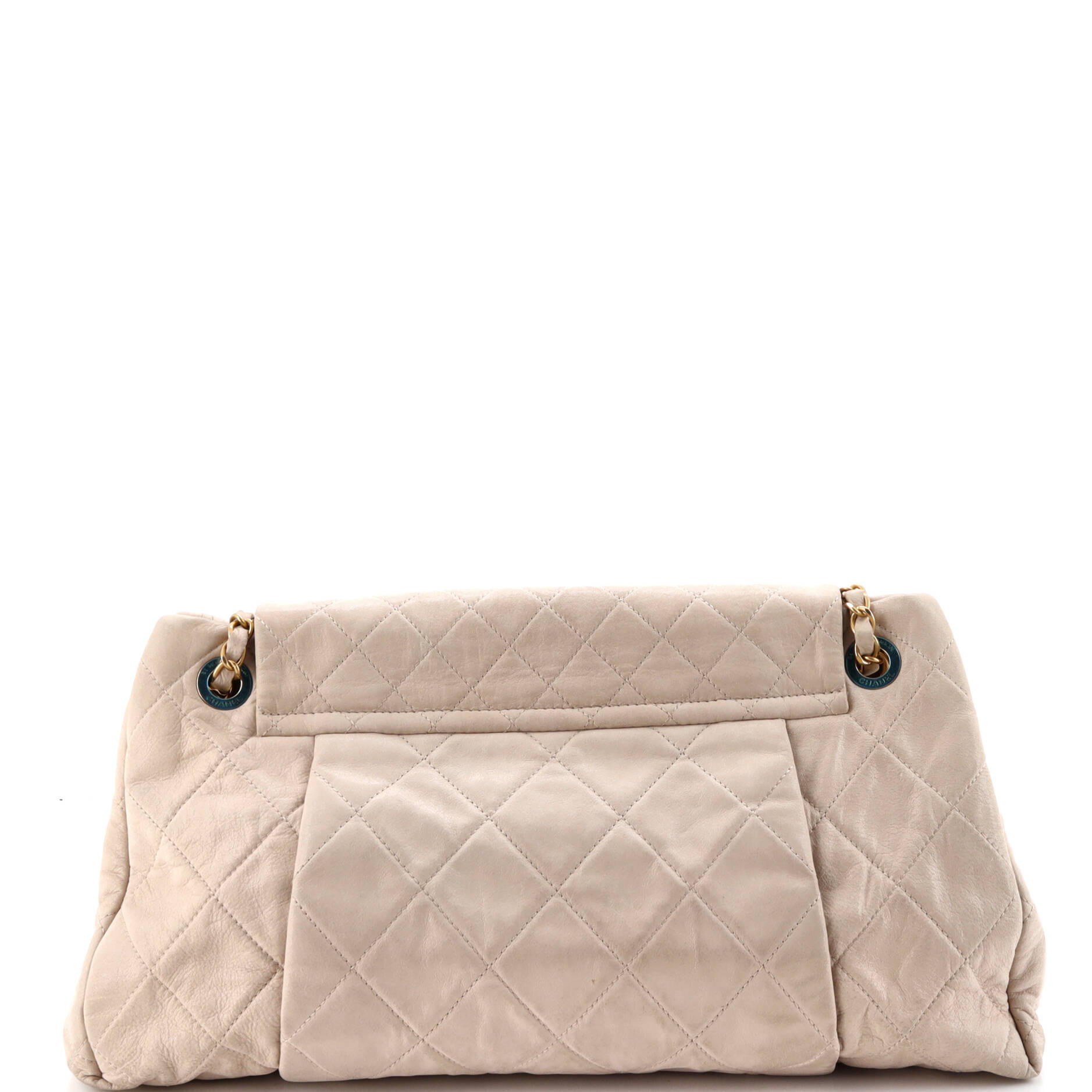 Chic Quilt Accordion Flap Bag Quilted Iridescent Calfskin Medium