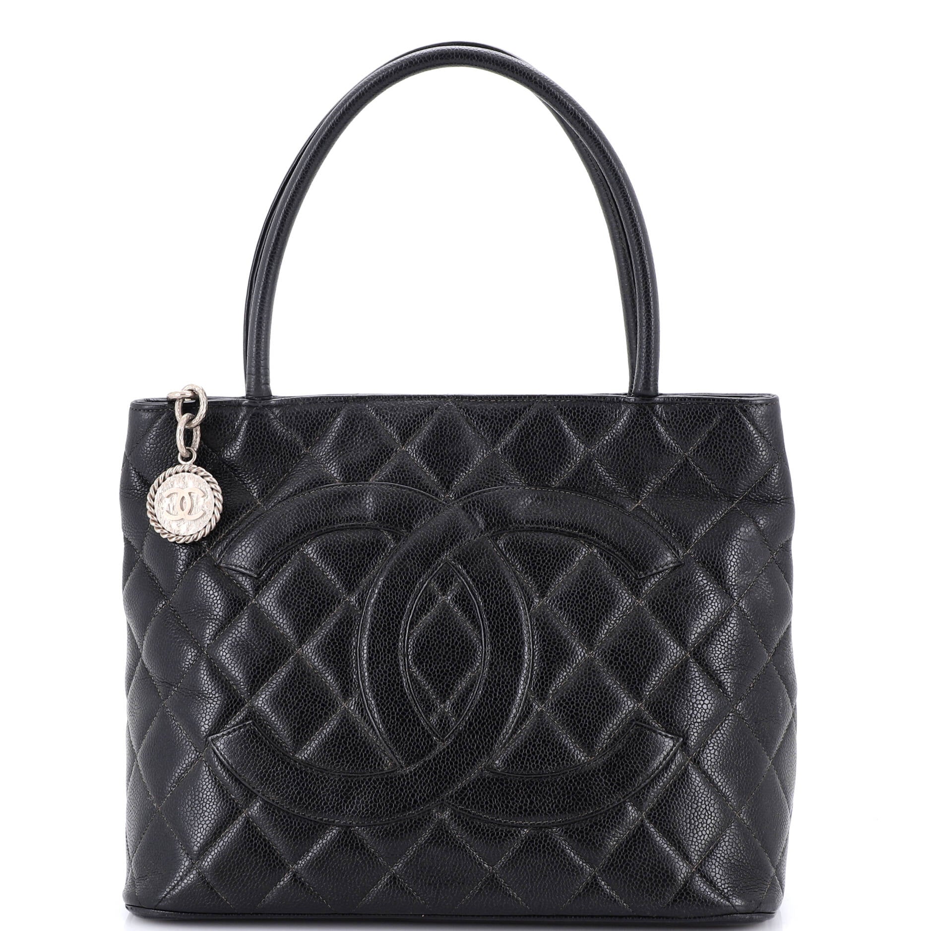 Medallion Tote Quilted Caviar