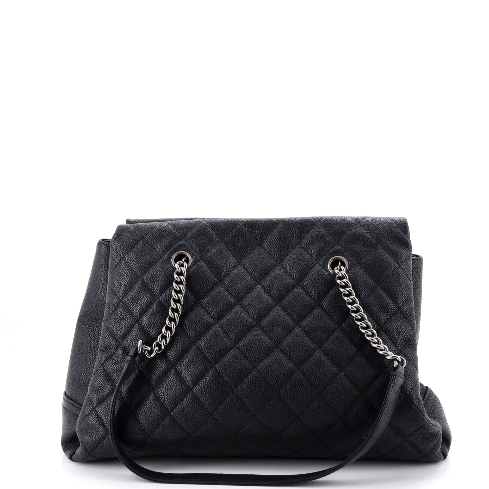 Lady Pearly Tote Quilted Caviar Large