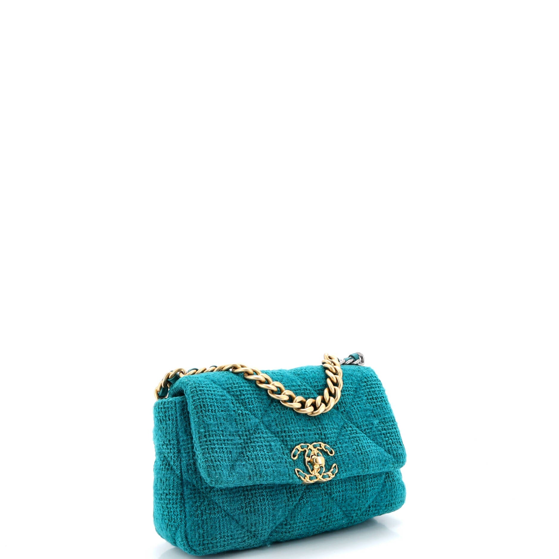 19 Flap Bag Quilted Tweed Medium