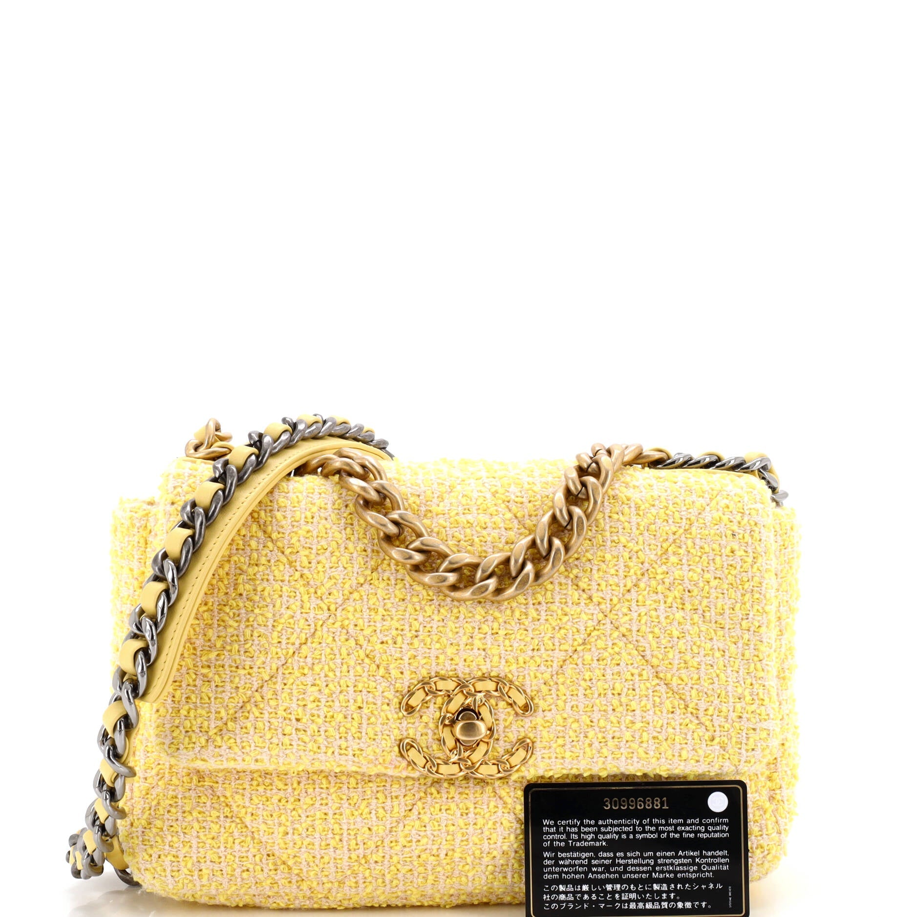 19 Flap Bag Quilted Tweed Medium