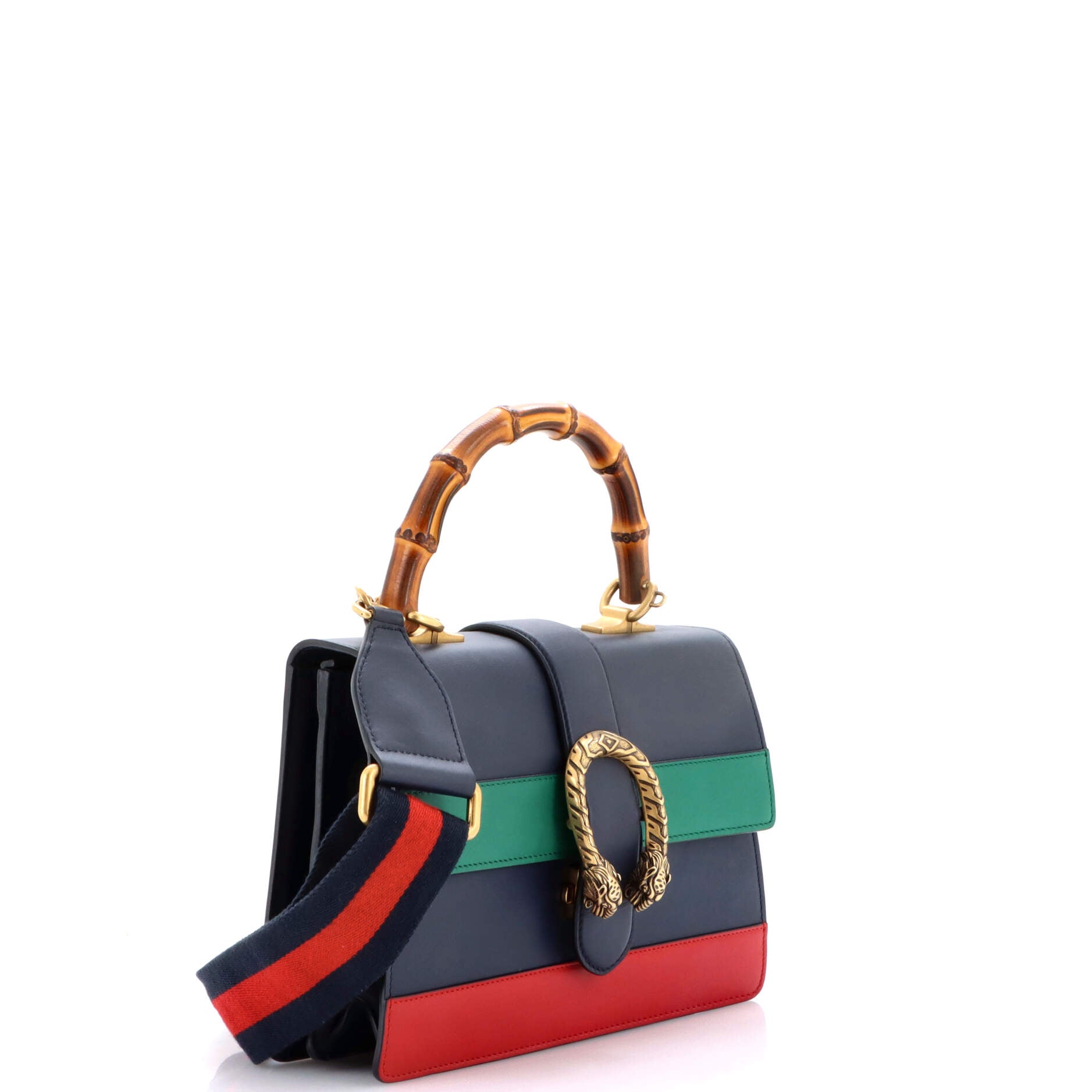 Dionysus Bamboo Top Handle Bag Colorblock Leather Medium