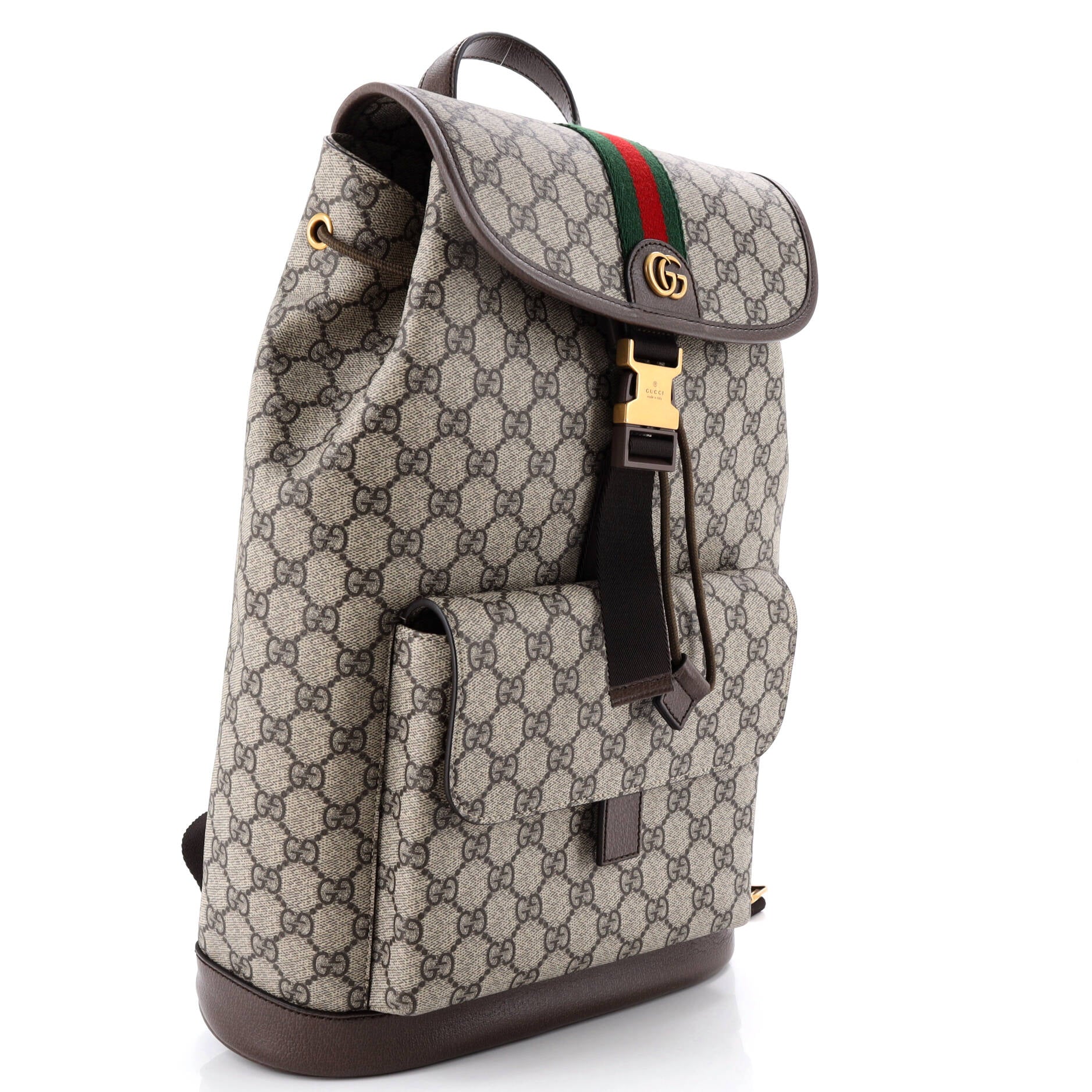 Ophidia Buckle Backpack GG Coated Canvas Small