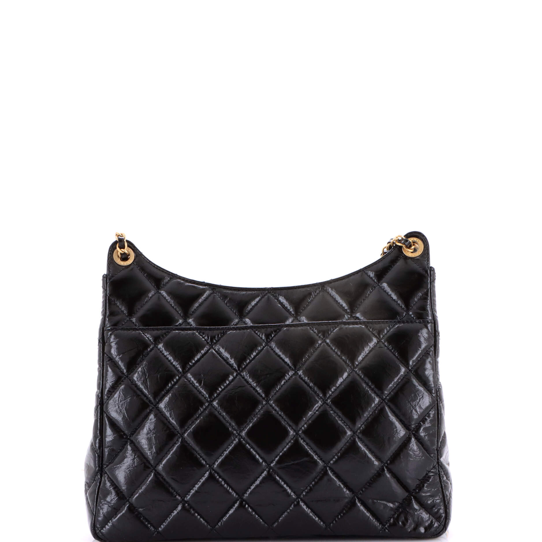 Wavy CC Hobo Quilted Crumpled Calfskin Large