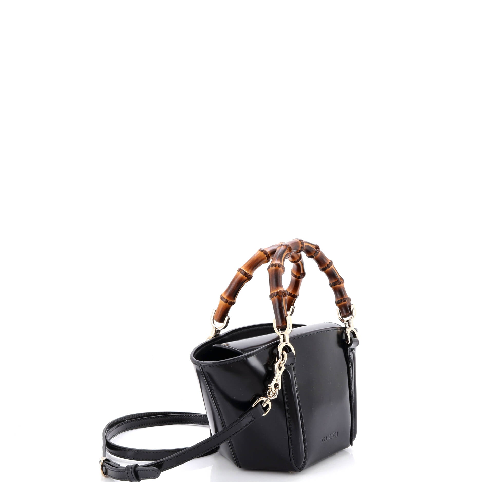Bamboo Top Handle Tote Leather Mini