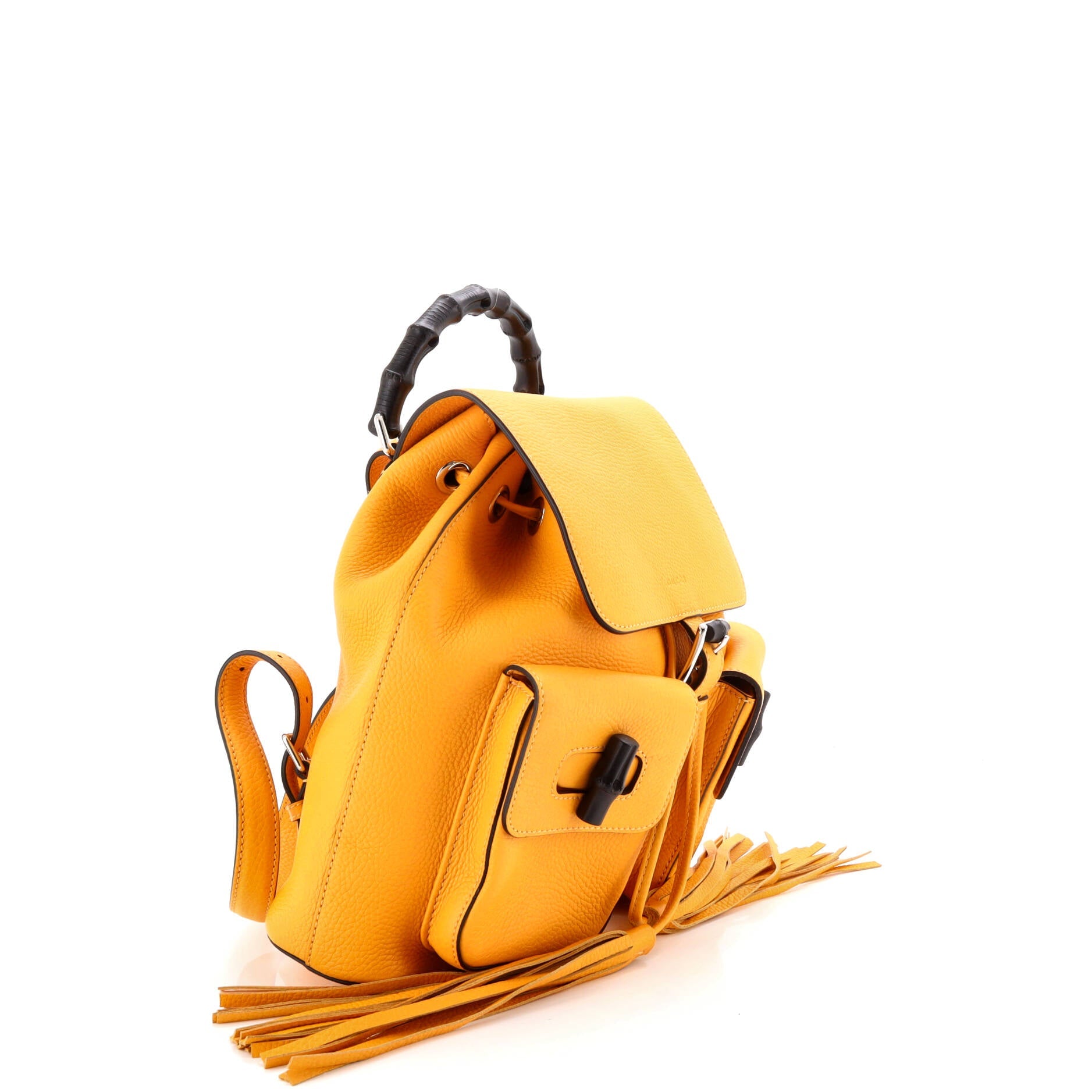 Bamboo Tassel Backpack Leather Medium