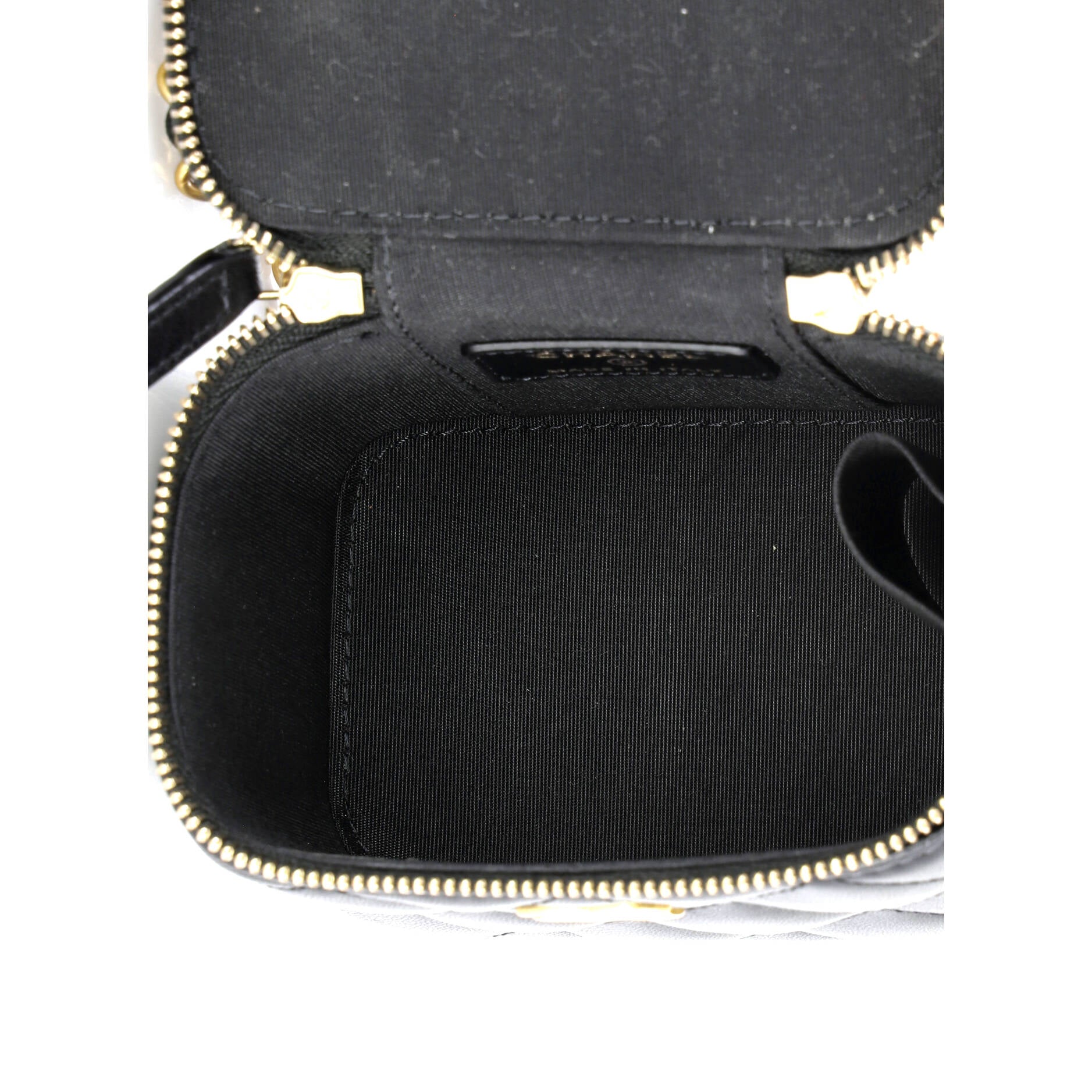 Classic Top Handle Vanity Case with Chain Quilted Lambskin Mini