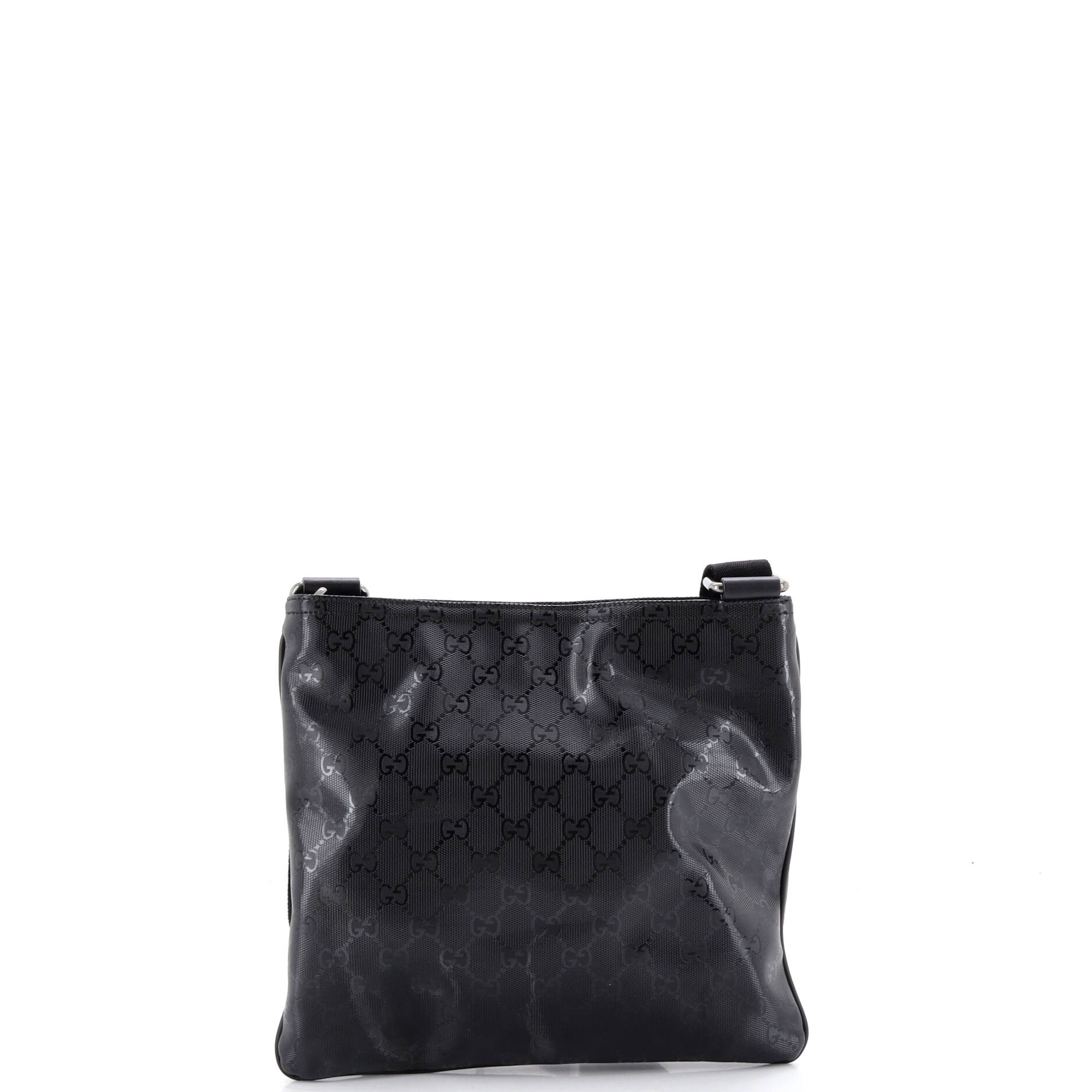 Front Zip Flat Messenger Bag GG Imprime Medium