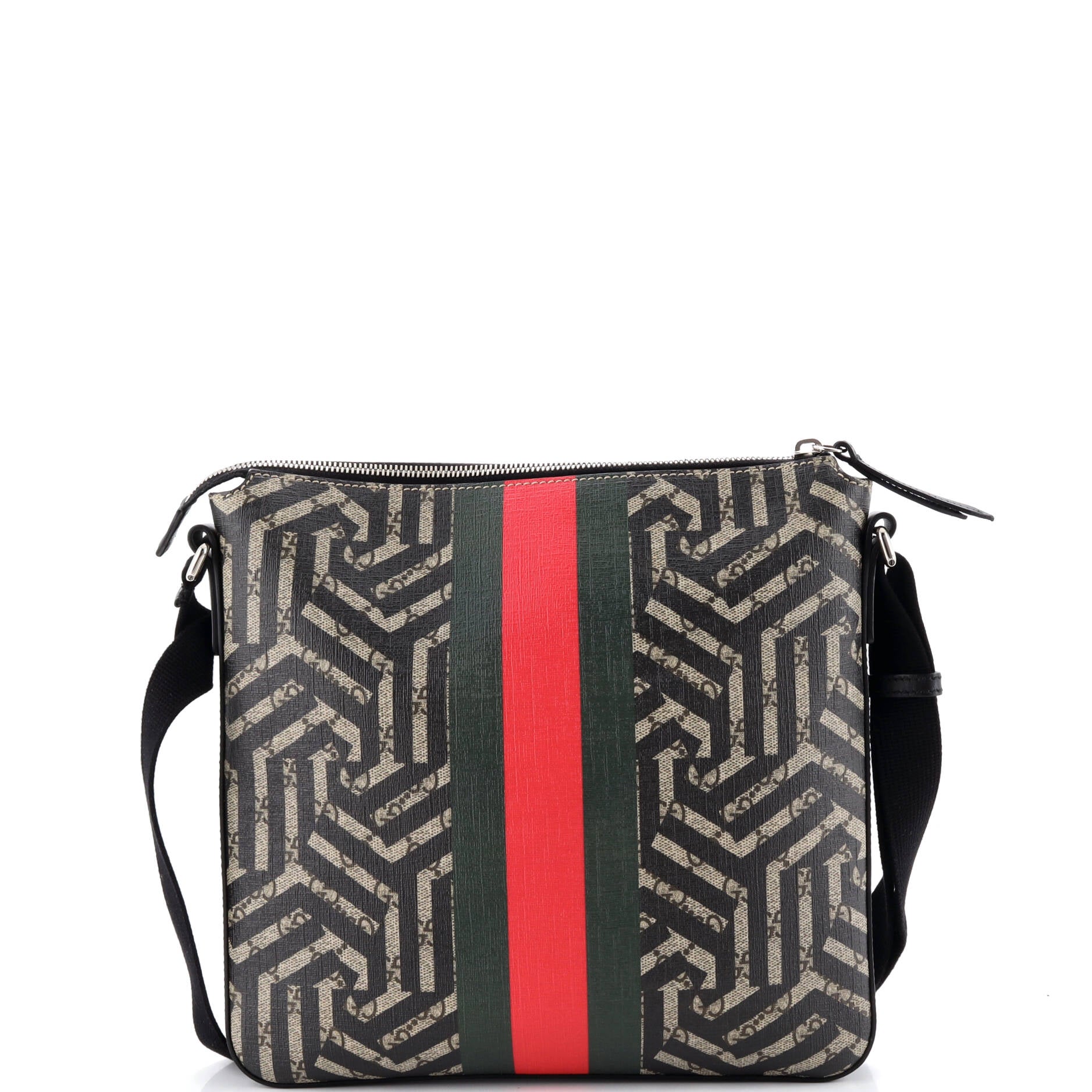 Front Zip Messenger Caleido GG Coated Canvas Medium