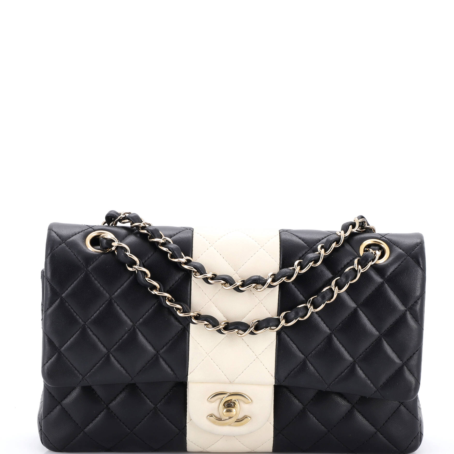 Classic Double Flap Bag Bicolor Quilted Lambskin Medium