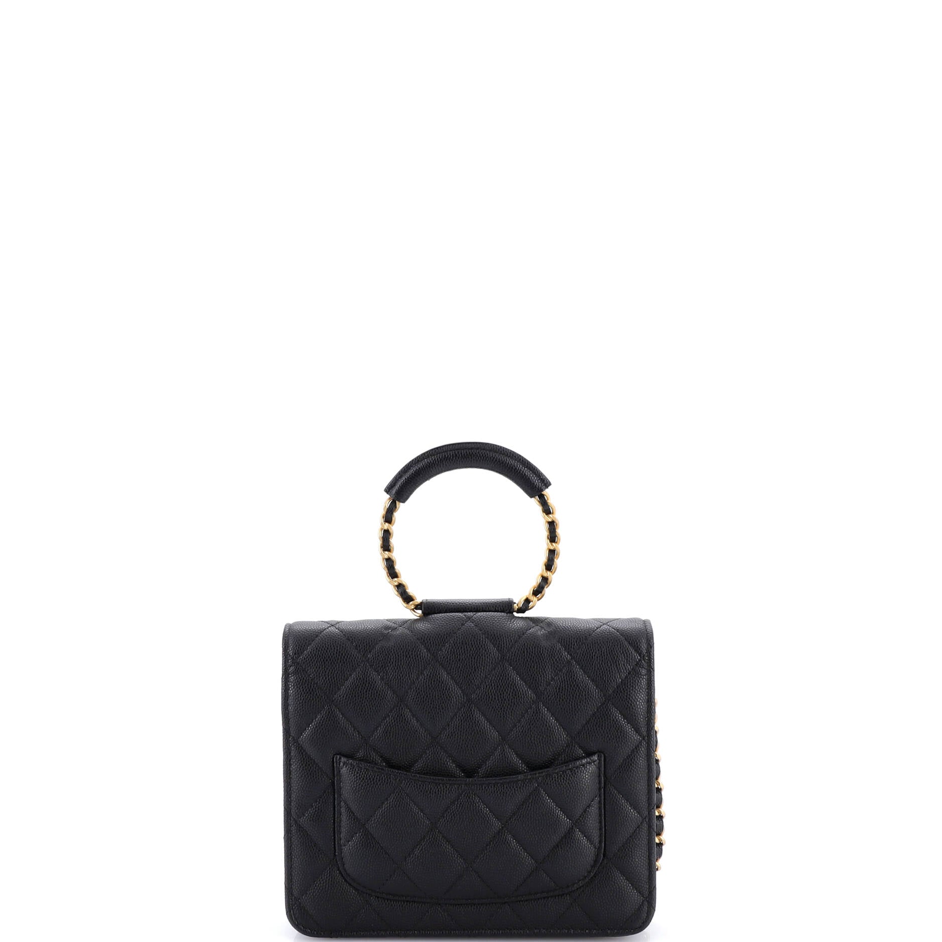 In The Loop Square Wallet on Chain Quilted Caviar