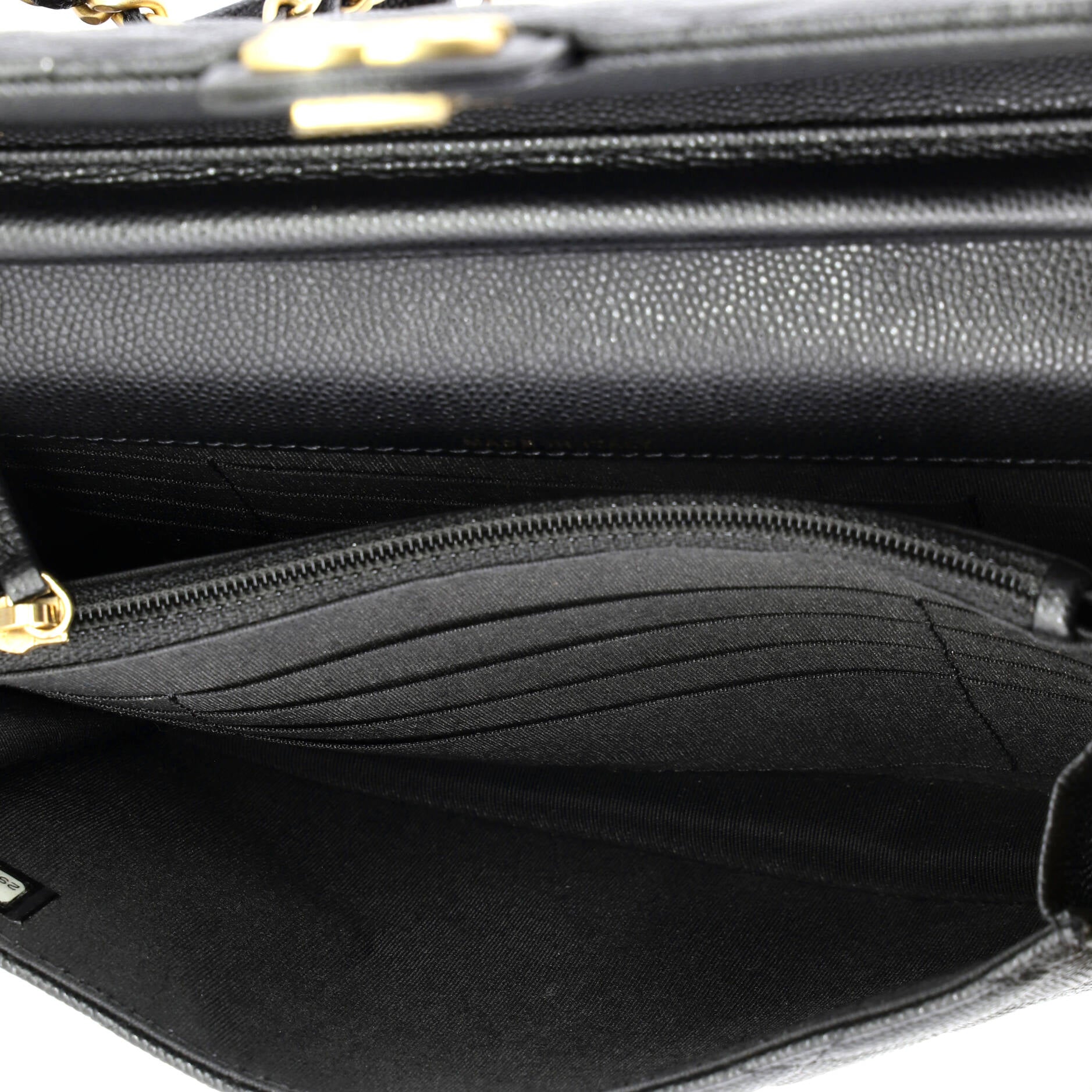 In The Loop Square Wallet on Chain Quilted Caviar