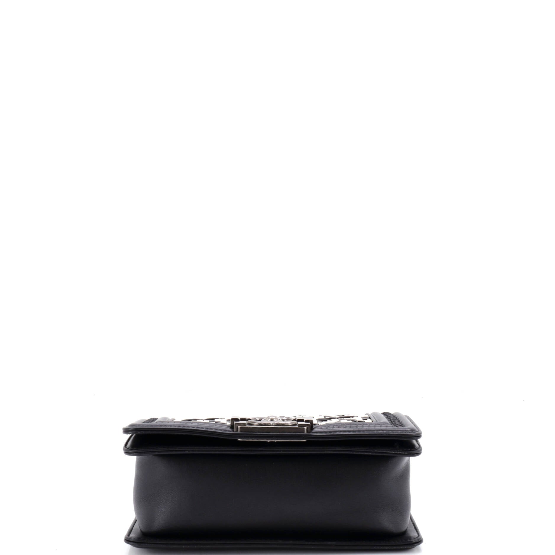 Boy Flap Bag Woven Calfskin Small