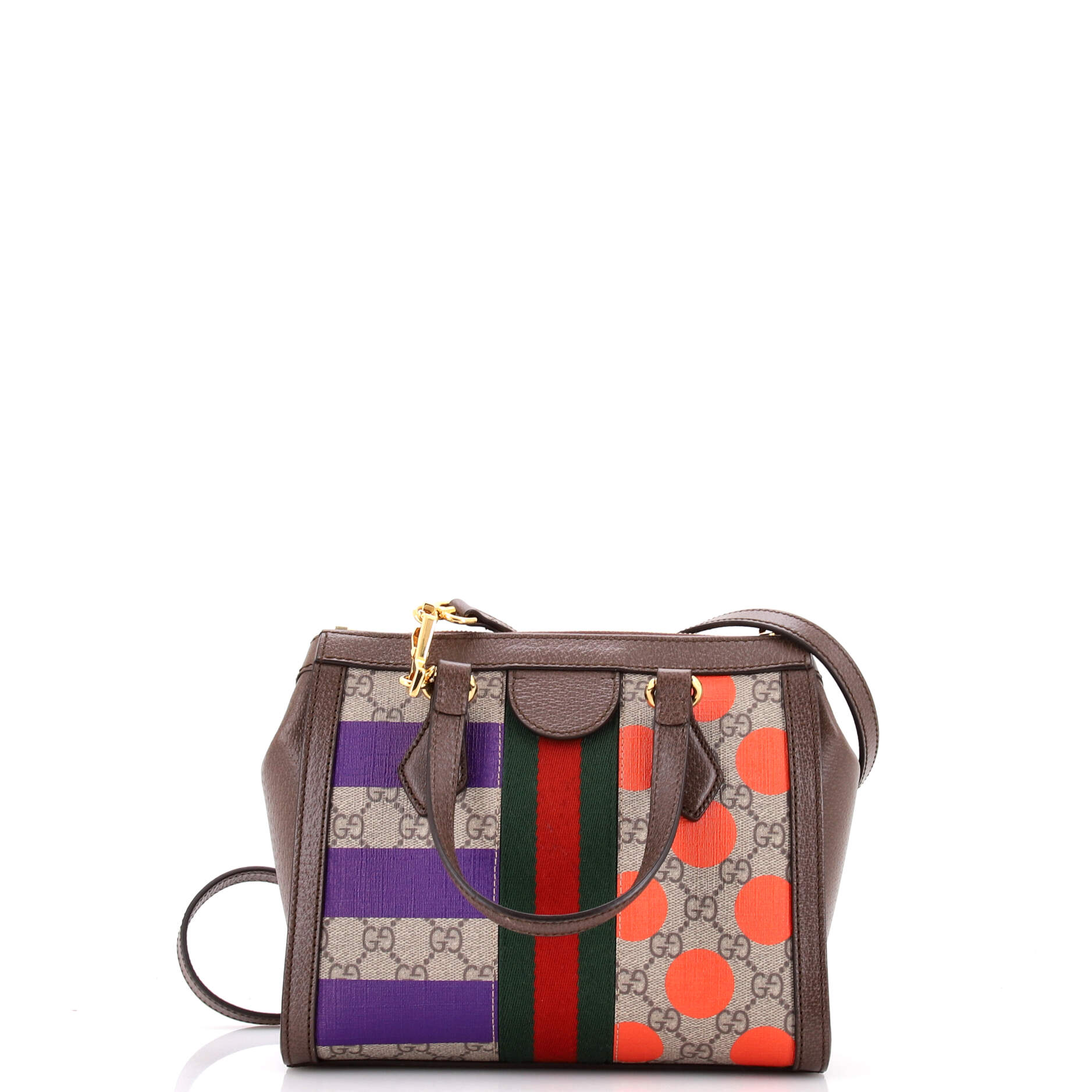 Ophidia Top Handle Tote Geometric GG Coated Canvas Small