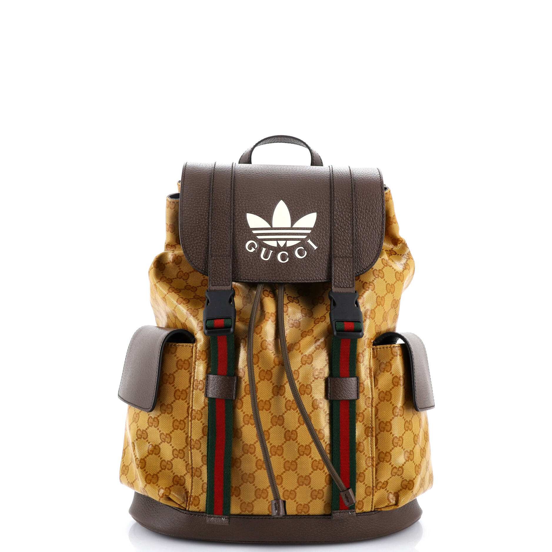 x adidas Double Pocket Buckle Backpack GG Coated Canvas Medium