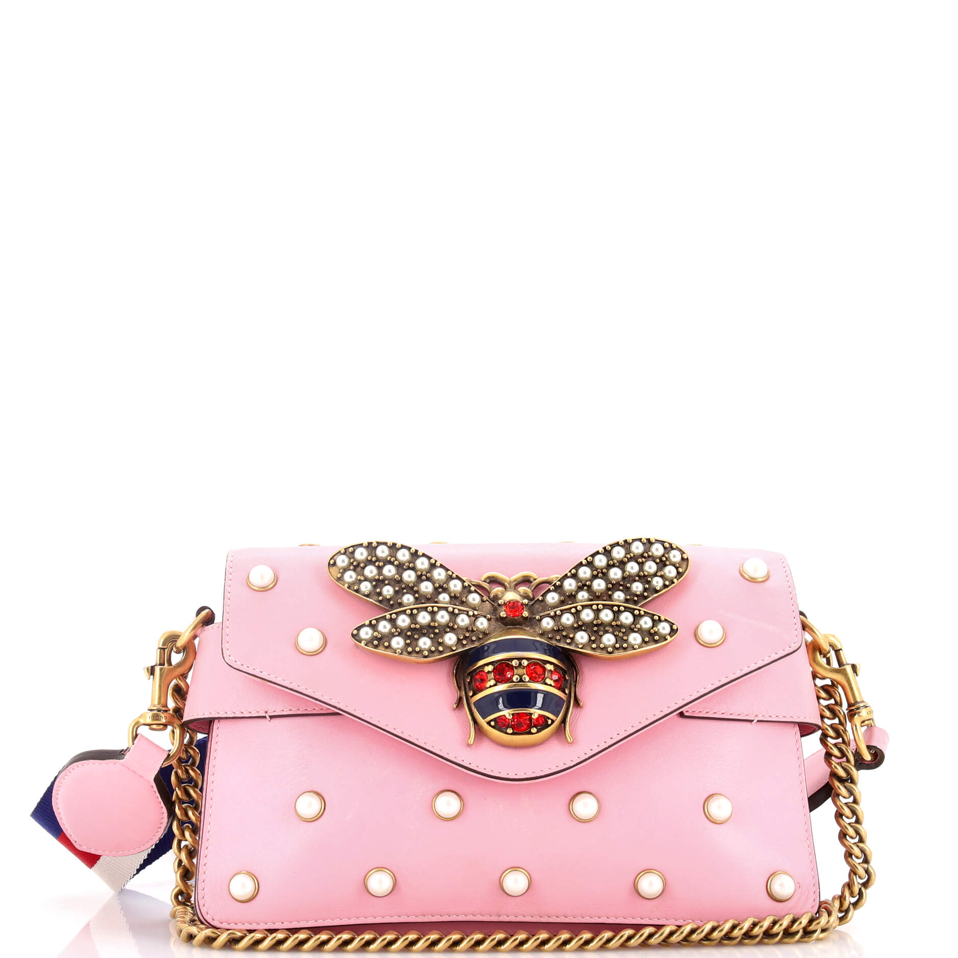 Broadway Pearly Bee Shoulder Bag Embellished Leather Mini