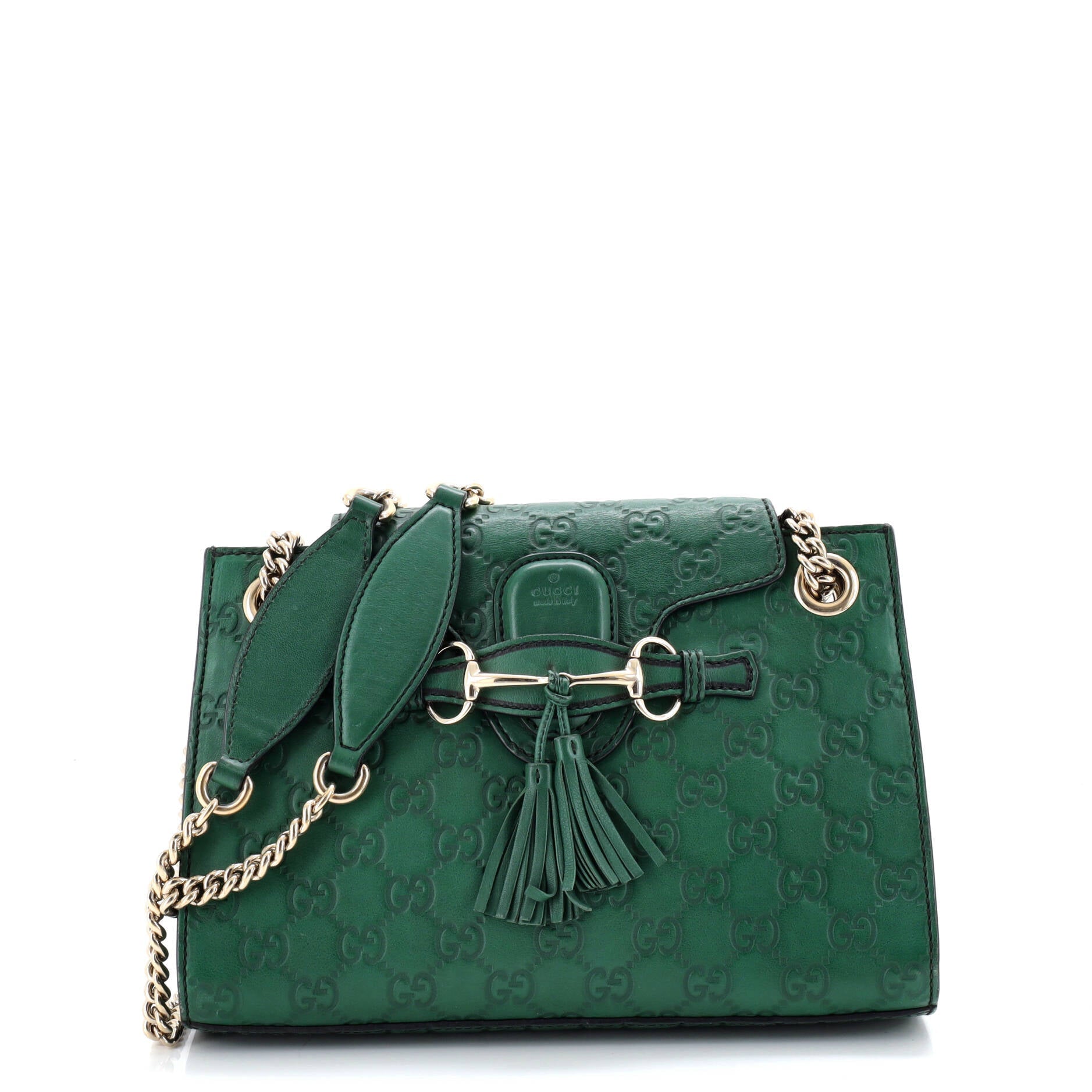 Emily Chain Flap Shoulder Bag Guccissima Leather Small
