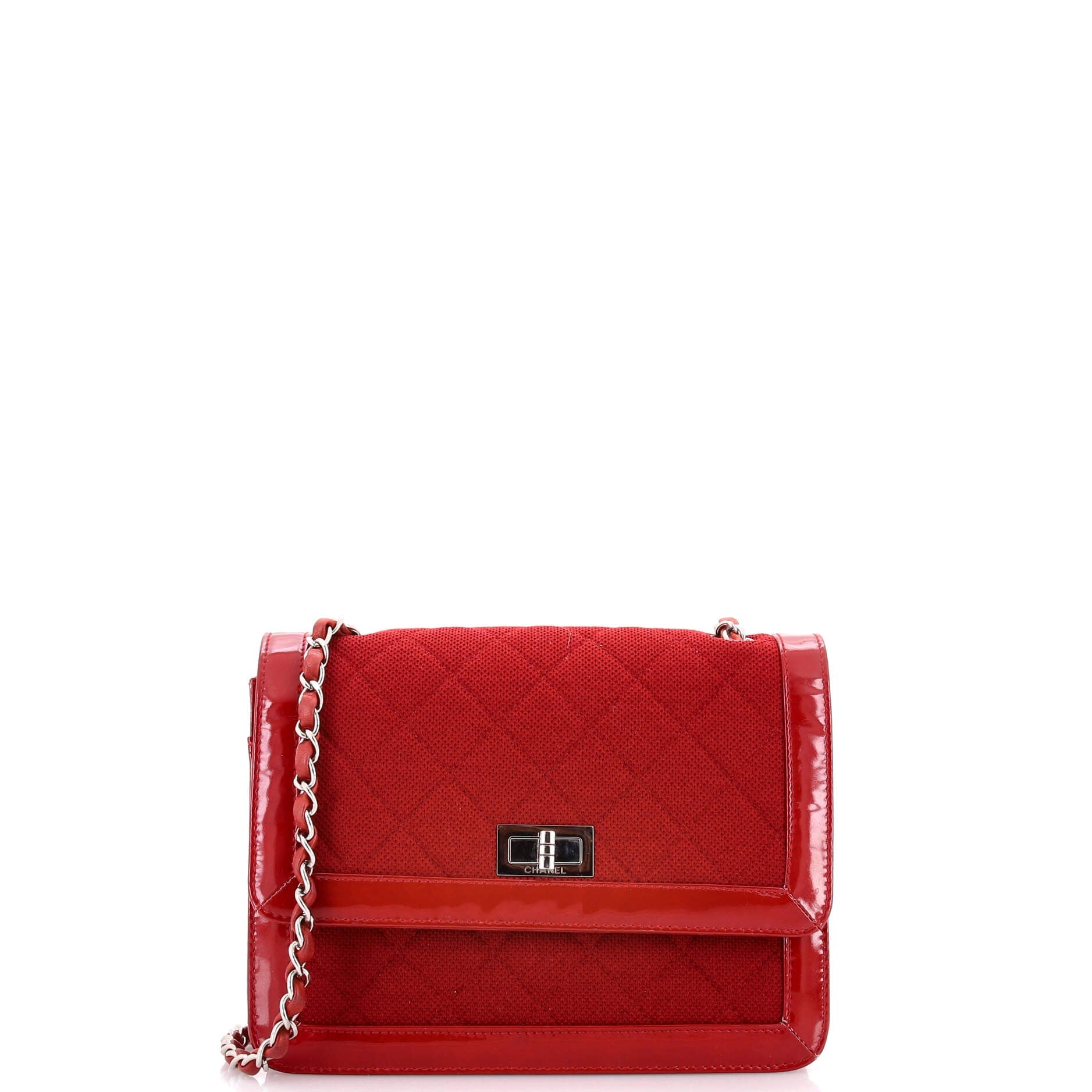 Reissue Flap Bag Quilted Jersey with Patent Mini