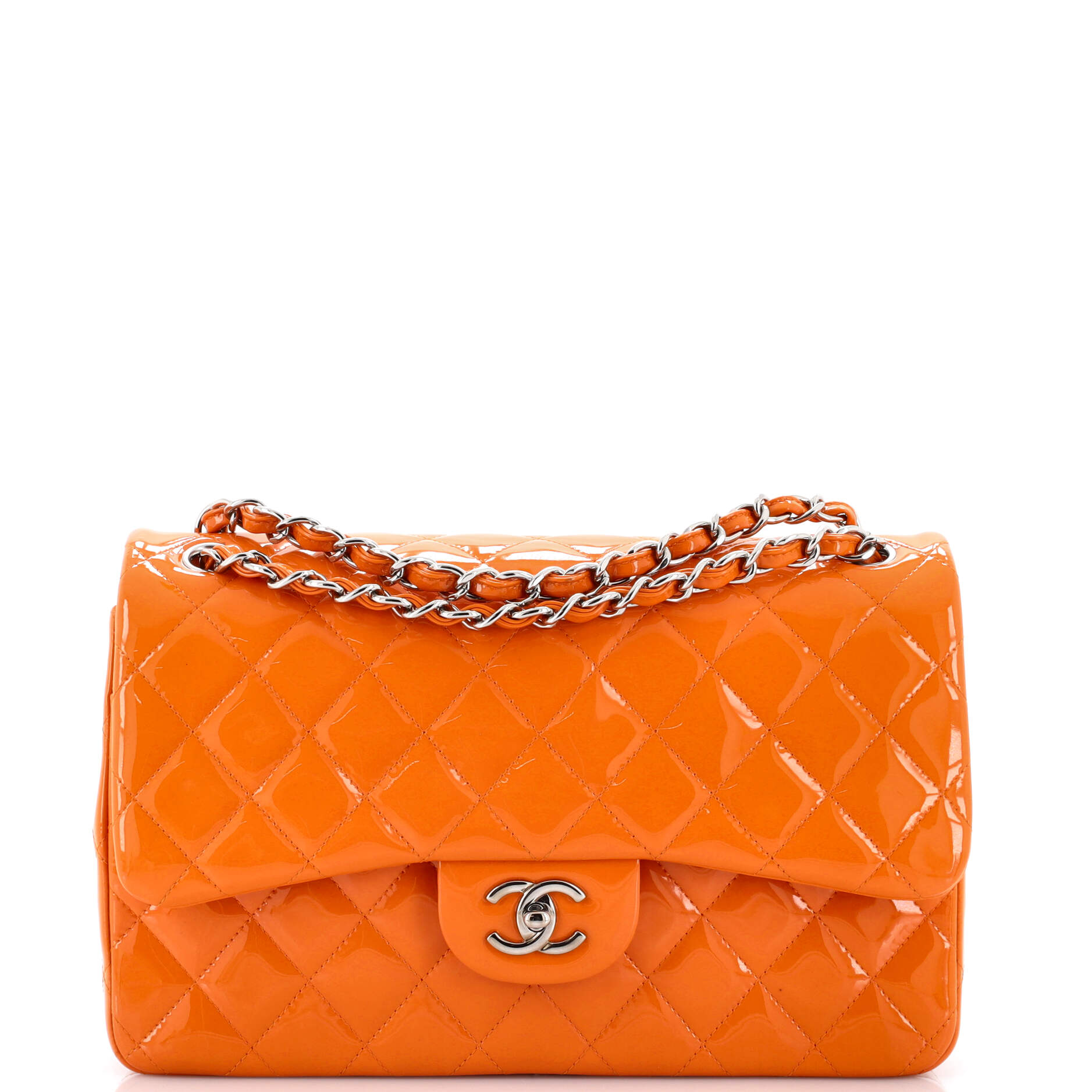 Classic Double Flap Bag Quilted Patent Jumbo