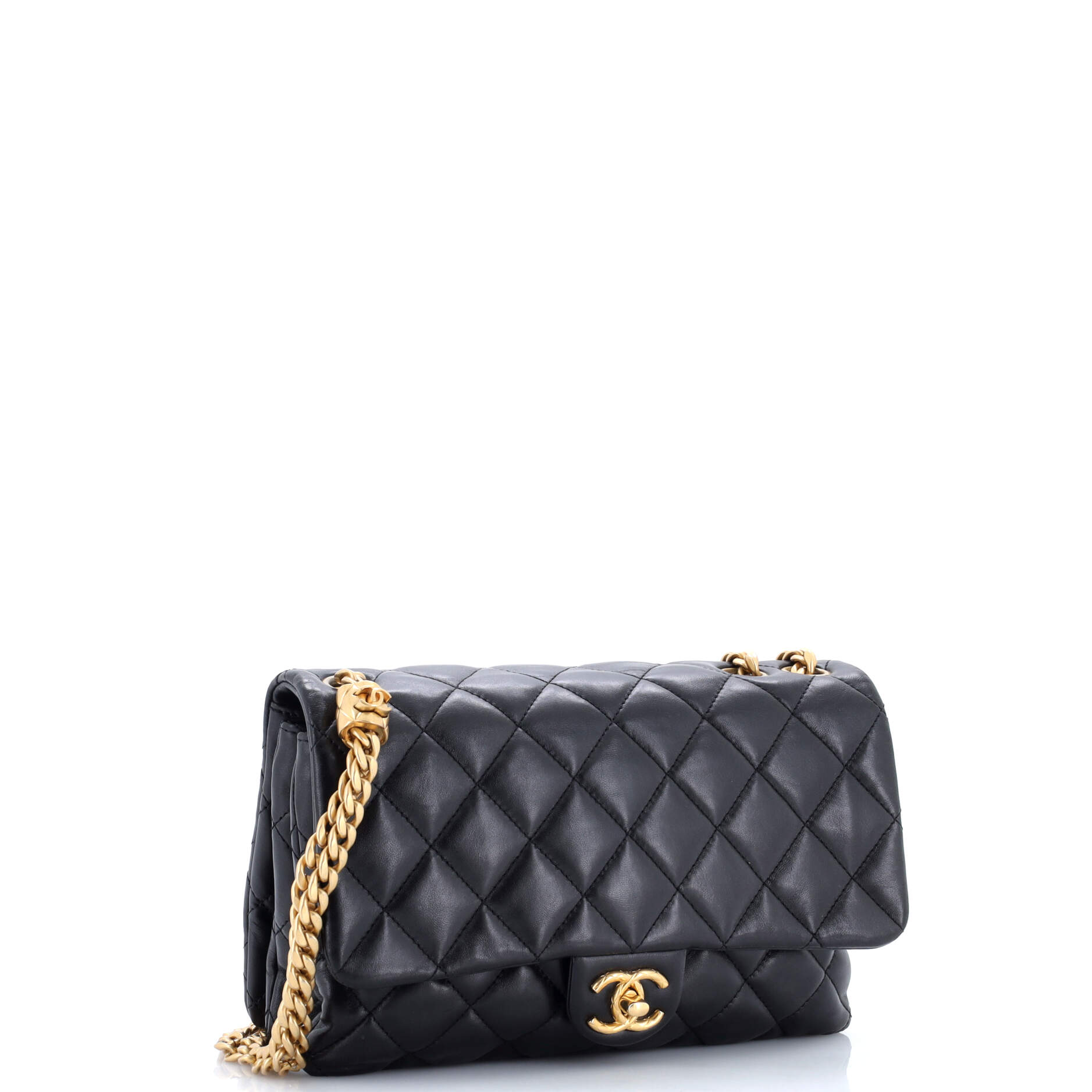 All Slide Long Flap Bag Quilted Lambskin Medium