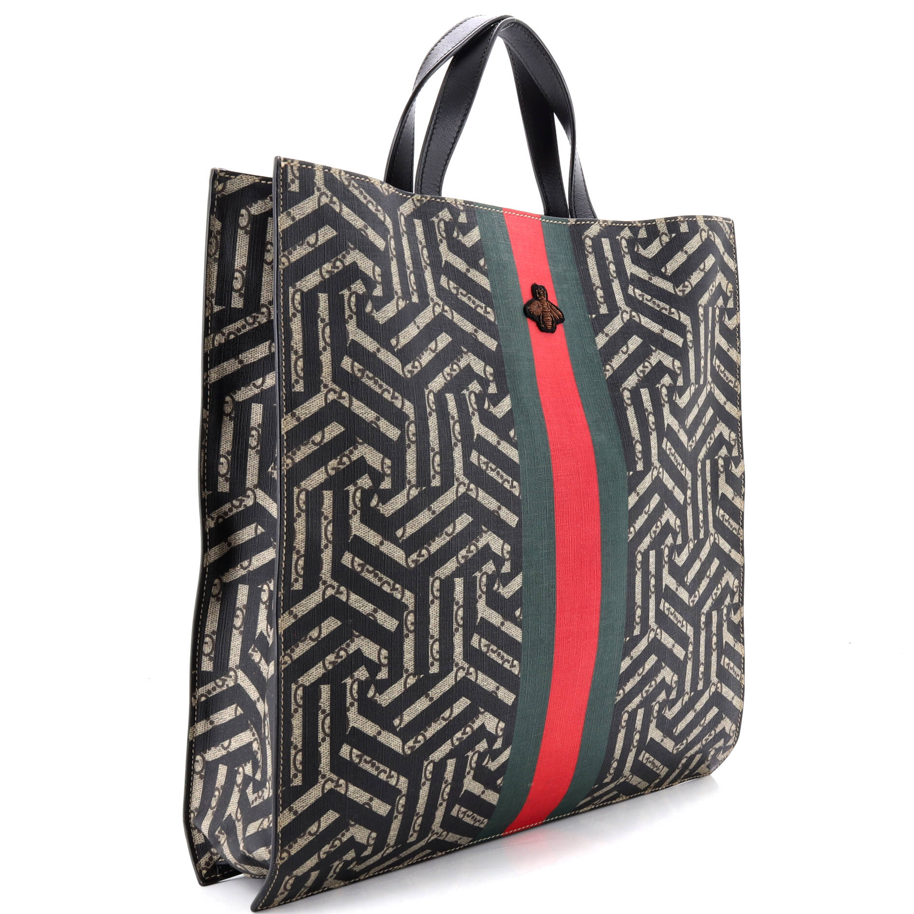Convertible Soft Open Tote Caleido GG Coated Canvas