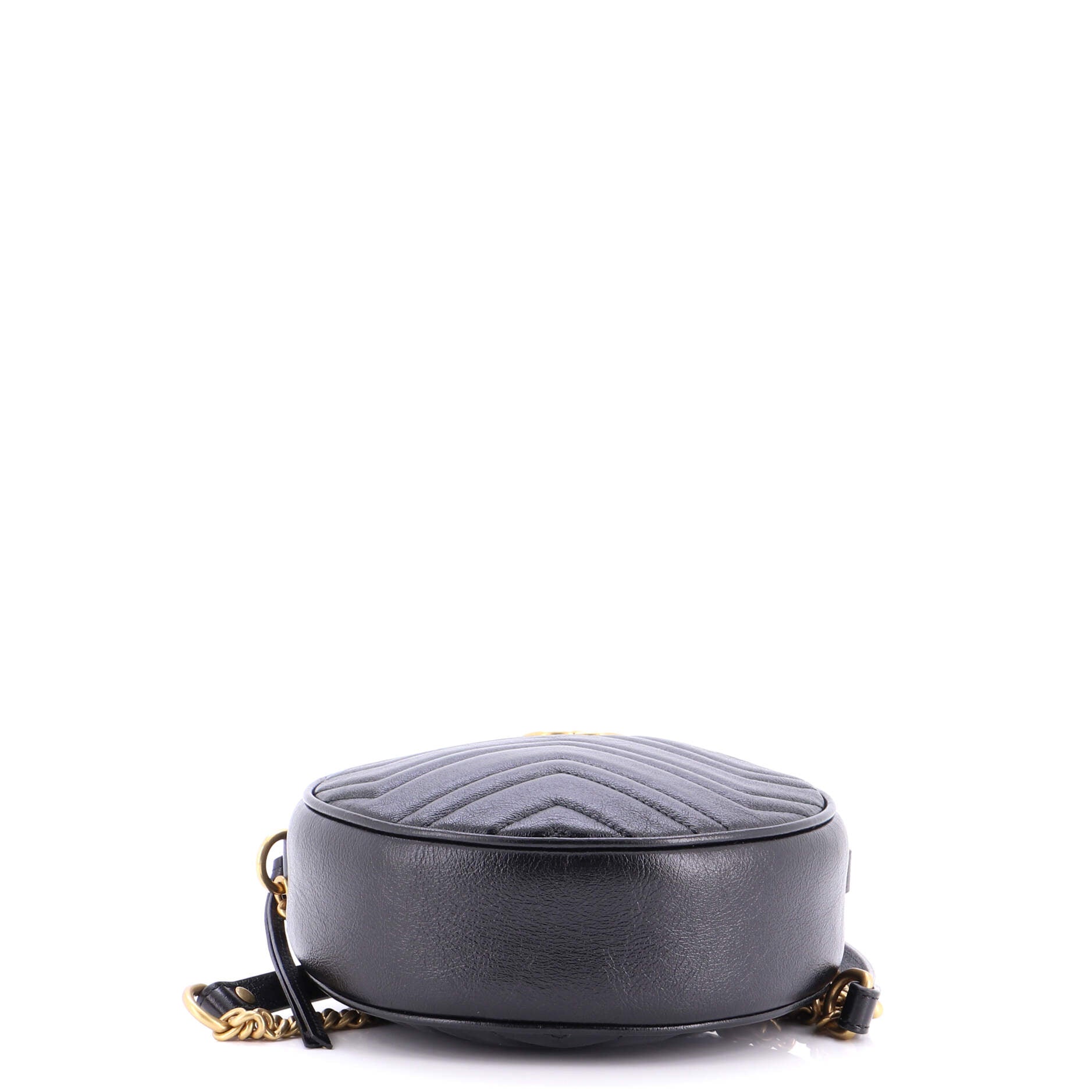 GG Marmont Round Shoulder Bag Matelasse Leather Mini