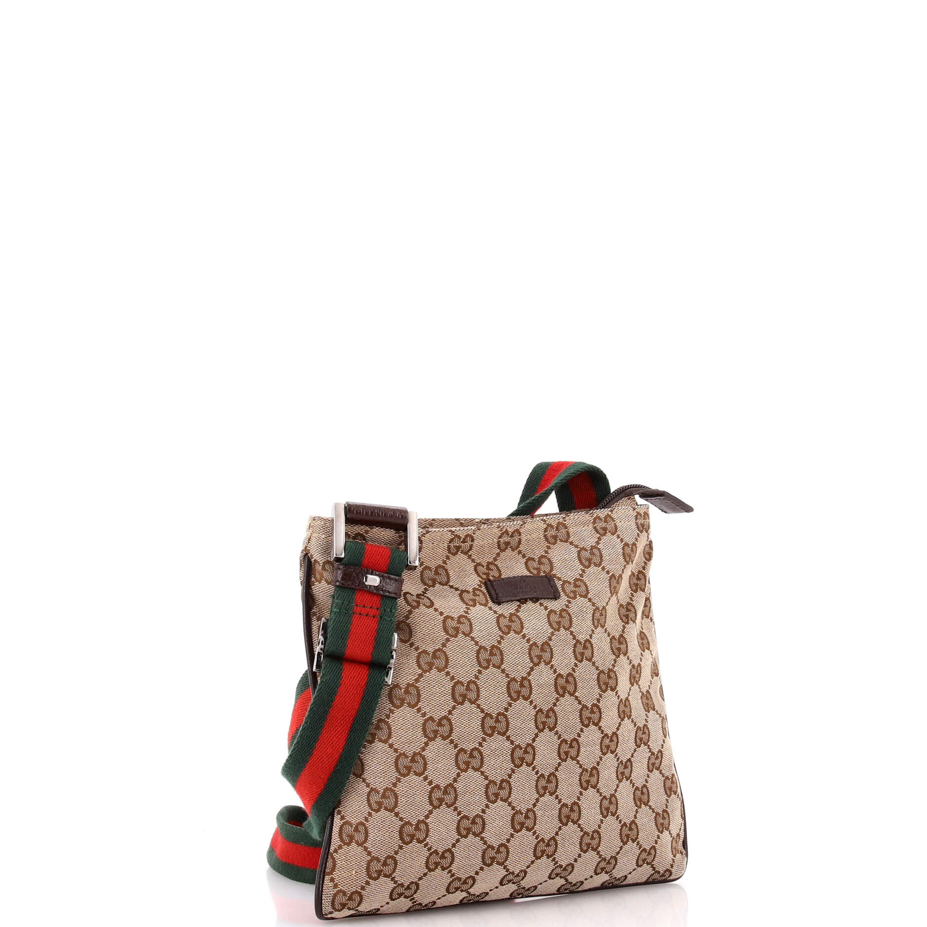 Web Strap Zip Messenger Bag GG Canvas Small