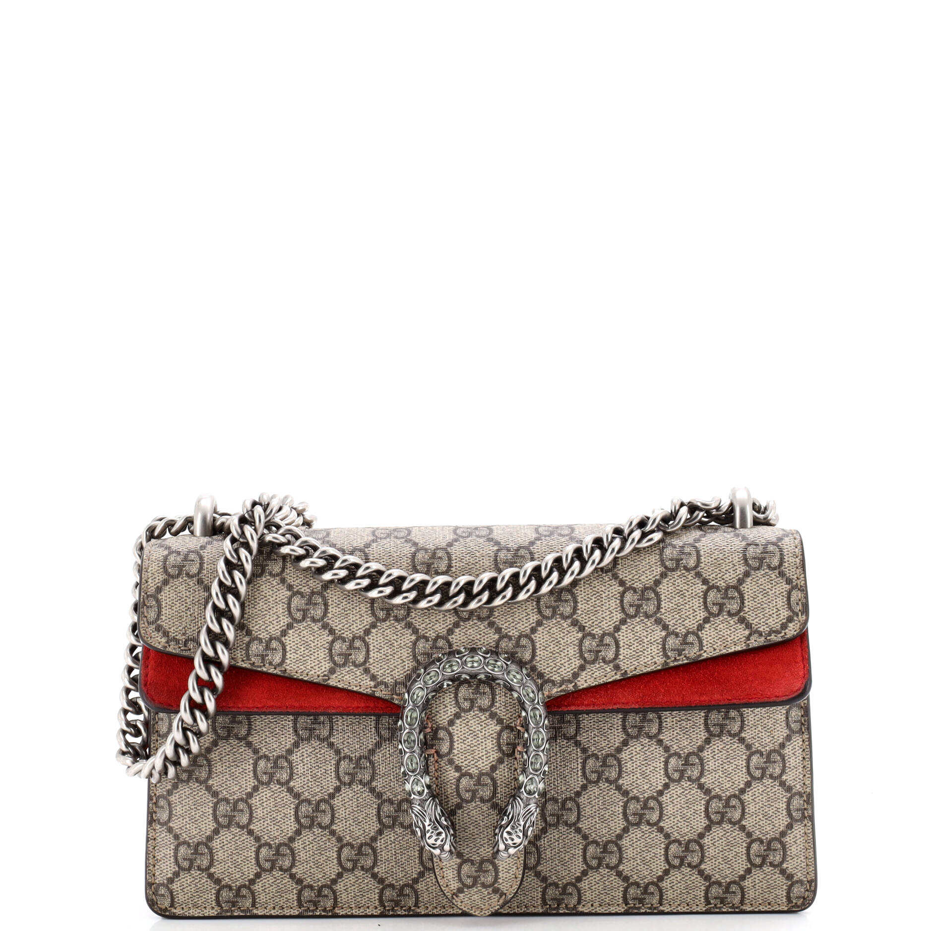 Dionysus Bag GG Coated Canvas with Crystal Embellished Metal Small