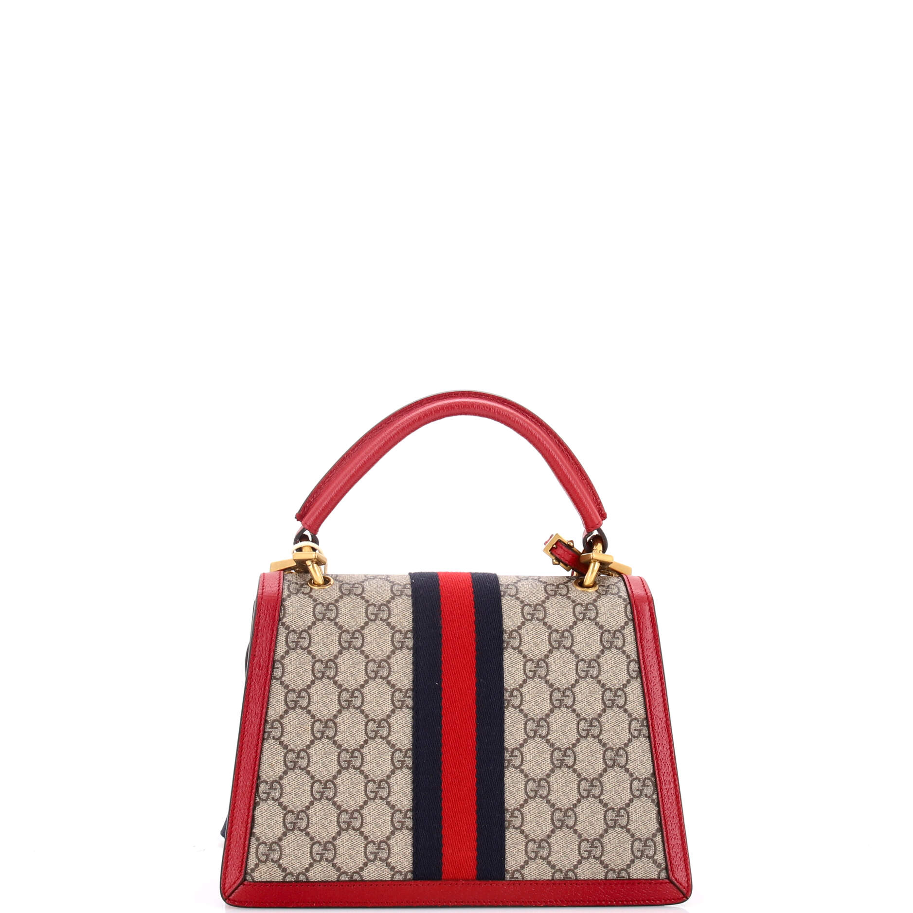 Queen Margaret Top Handle Bag GG Coated Canvas with Leather Small