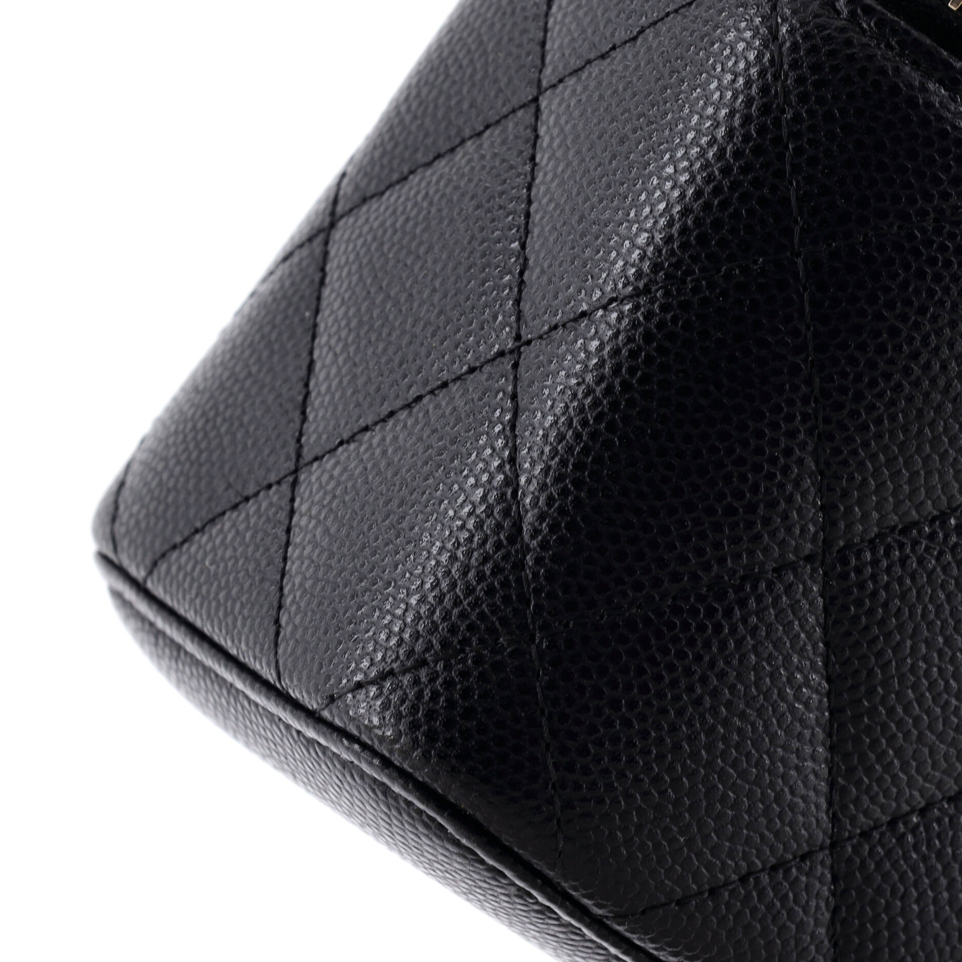 Classic Vanity Case with Chain Quilted Caviar Mini