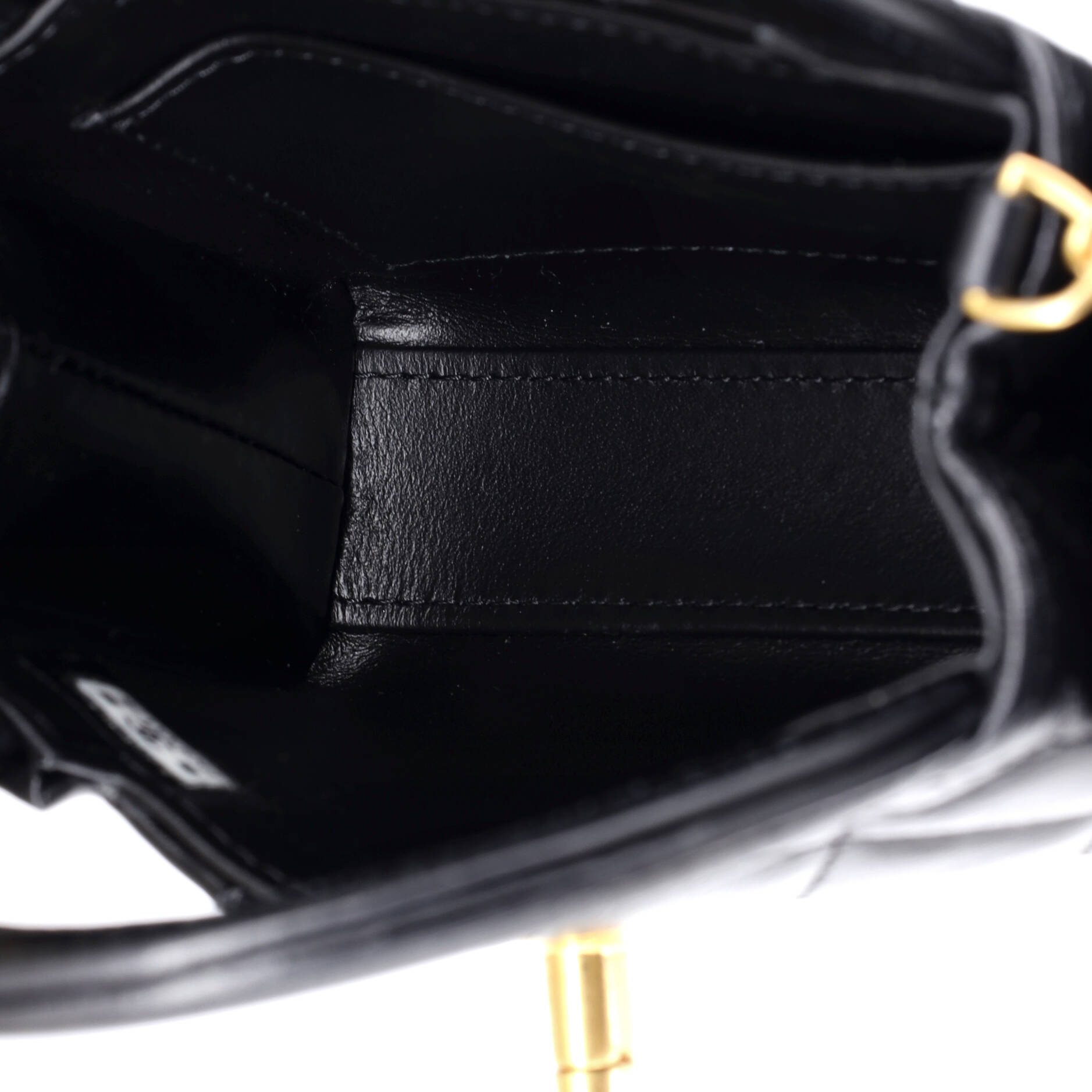 Kelly Top Handle Shopping Bag Quilted Shiny Aged Calfskin Nano
