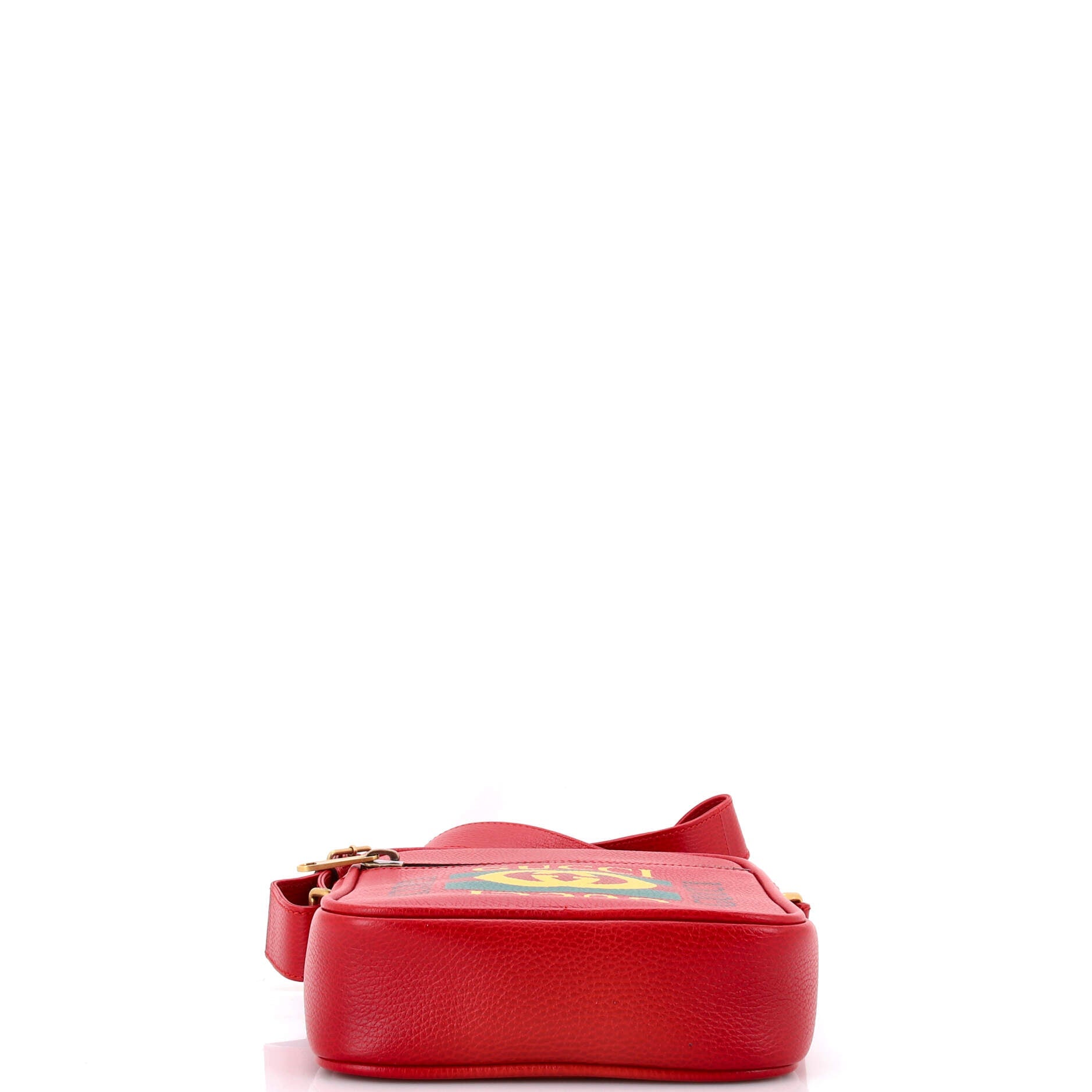 Logo Zip Messenger Bag Printed Leather Small